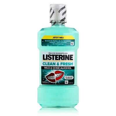 Listerine Mundspülung, Listerine Clean & Fresh Mild & ohne Alkohol 500ml Mundspülung (1er Pac