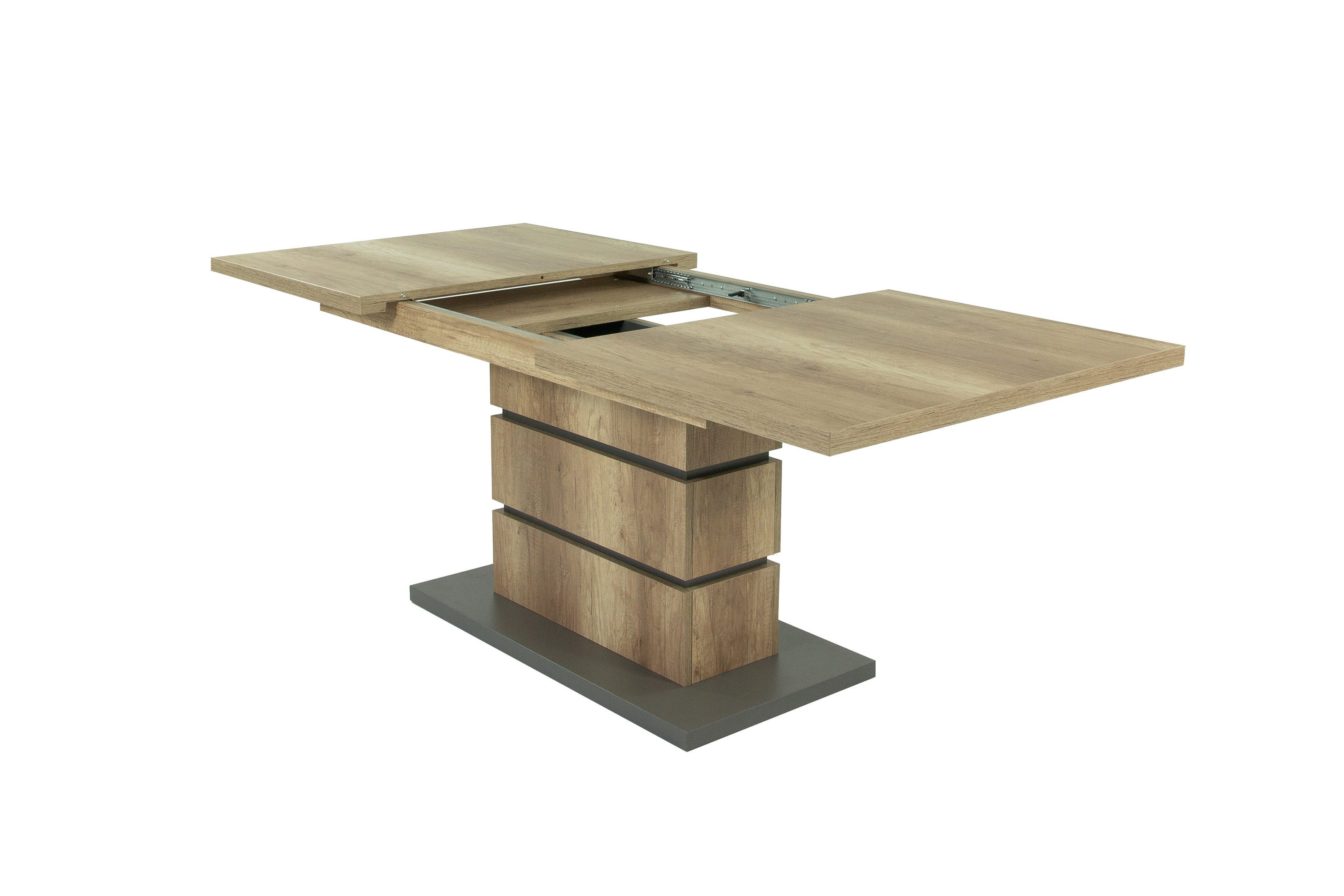 freiraum Esstisch BEA, mit Auzug in Eiche-Optik/Anthrazit 140-190 x 75 x 86 cm (BxHxT)