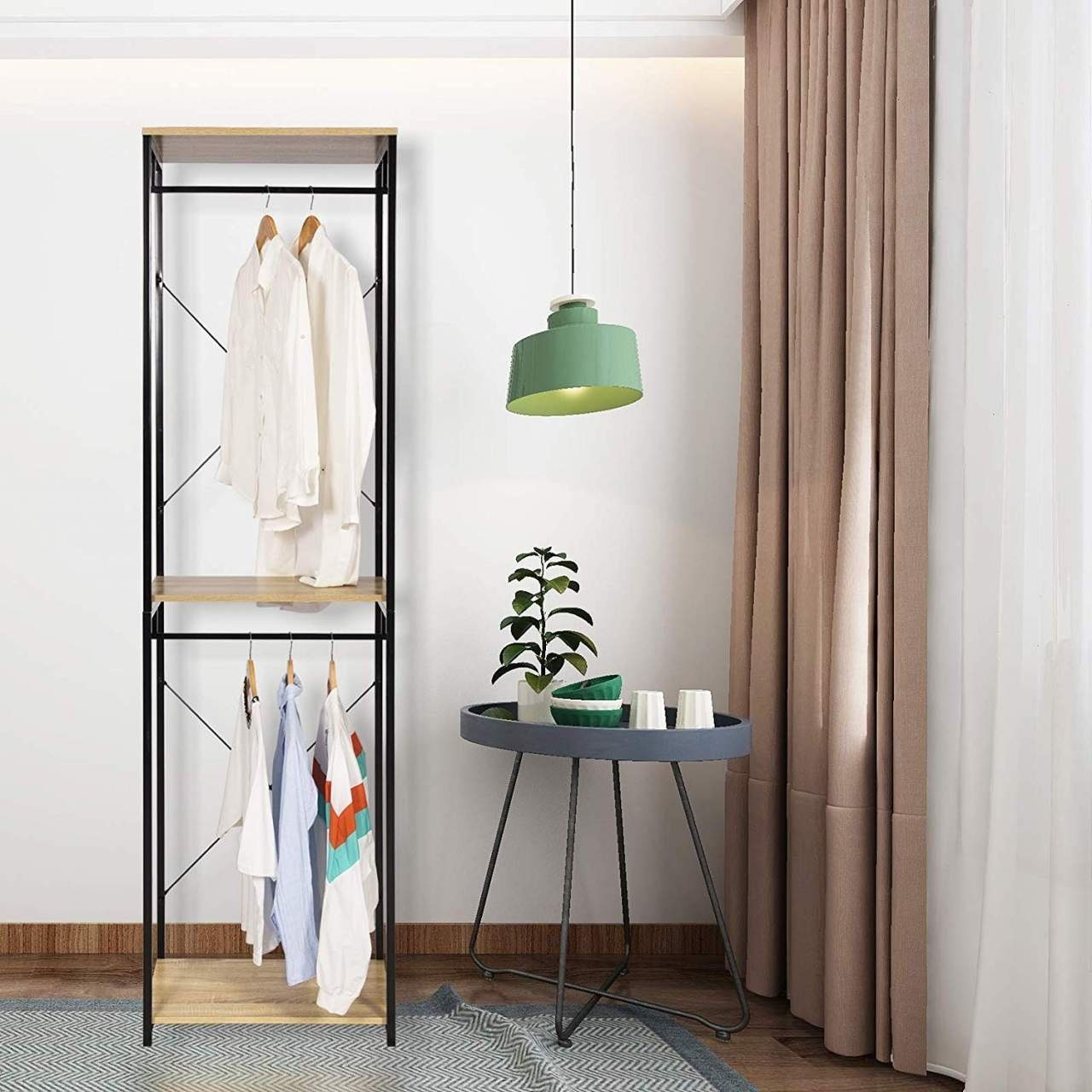 Woltu Kleiderständer, (1 St), Garderobenständer Schwarz Helleiche günstig online kaufen