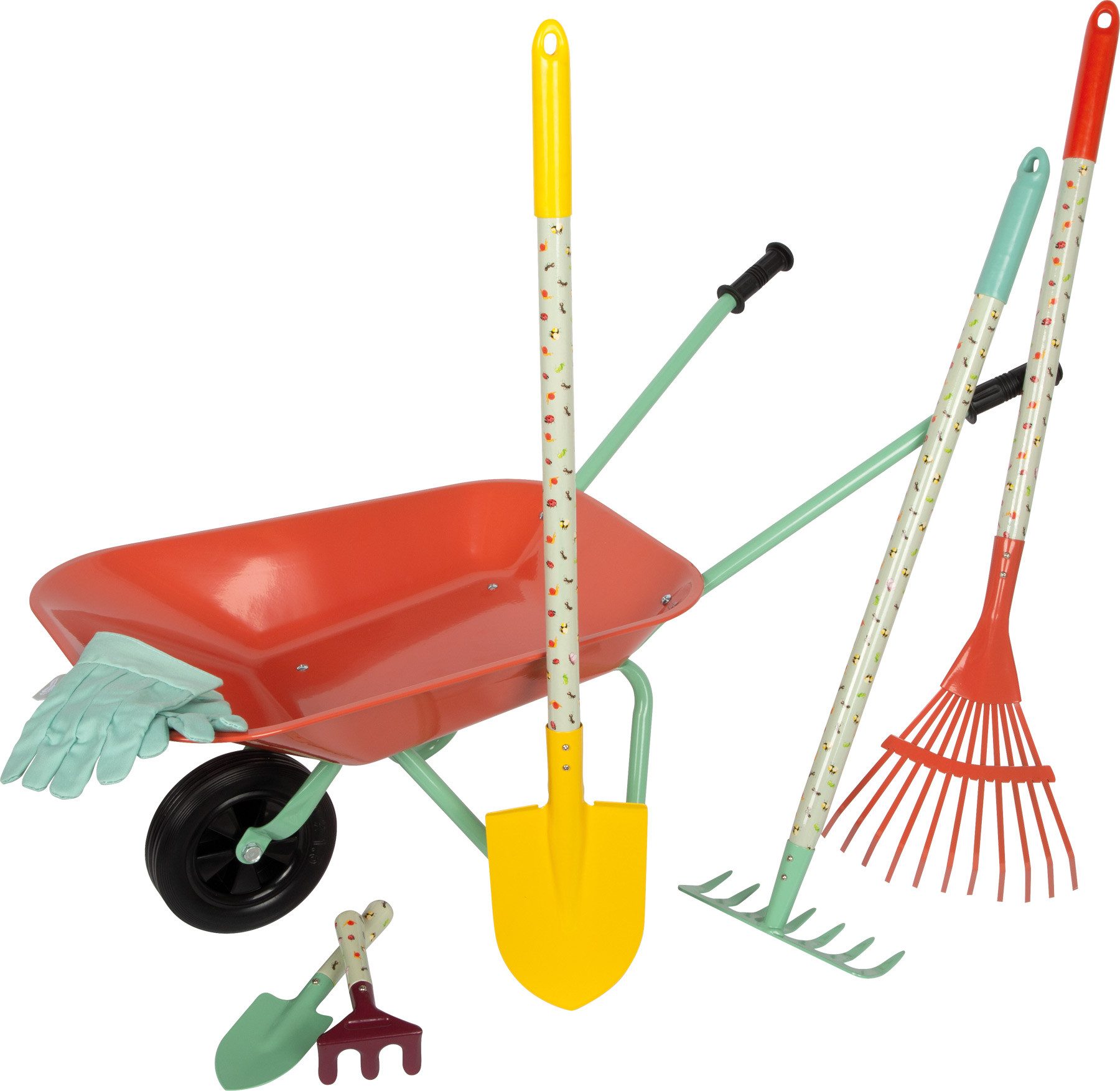 Small Foot Schubkarre Gartenset mit Schubkarre, (Set, 7-tlg), für Kinder; mit Gartenwerkzeug