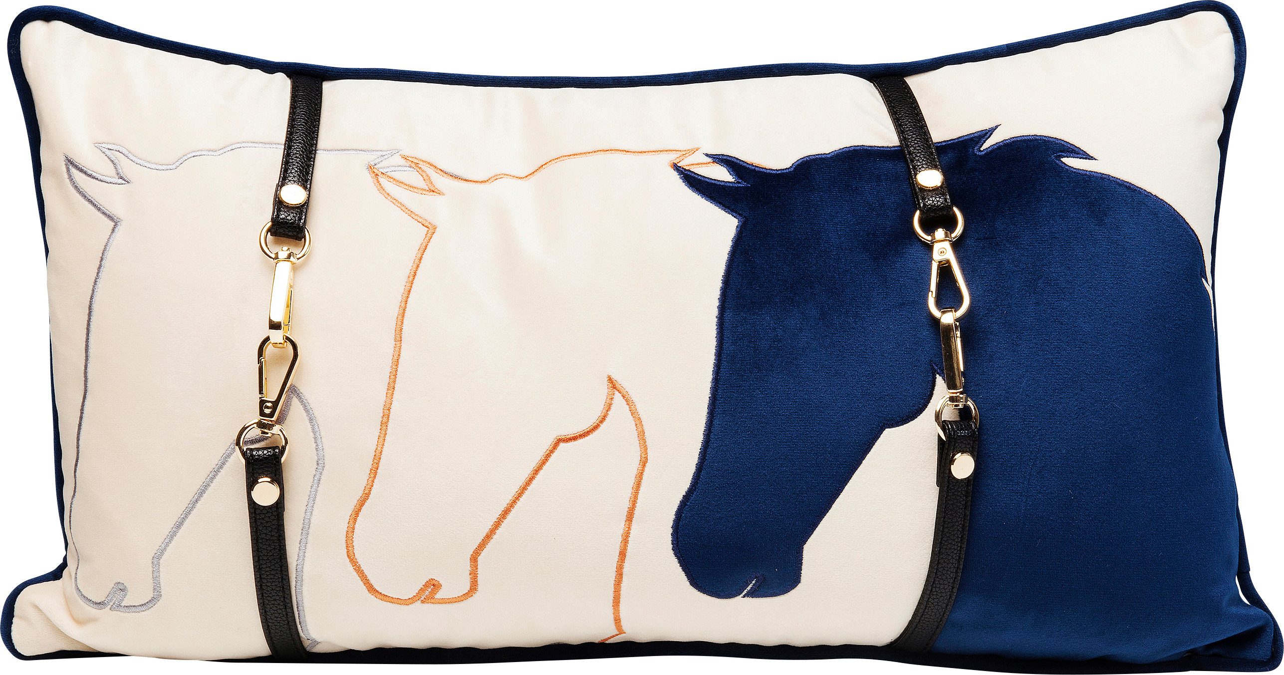Kare Design Dekokissen Horsefaces, Kissenhülle mit Füllung, 30x50 cm, stützt Kopf und Nacken angenehm und sorgt für erholsamen Schlaf