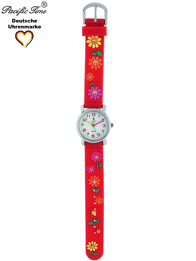 Silikonarmband, Blumen Quarzuhr Gratis Time Versand Pacific Armbanduhr Kinder