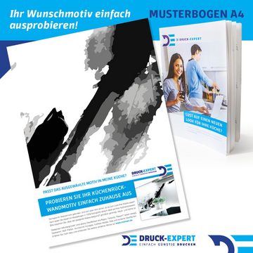 DRUCK-EXPERT Küchenrückwand Küchenrückwand Tinte Abstrakt Hart-PVC 0,4 mm selbstklebend