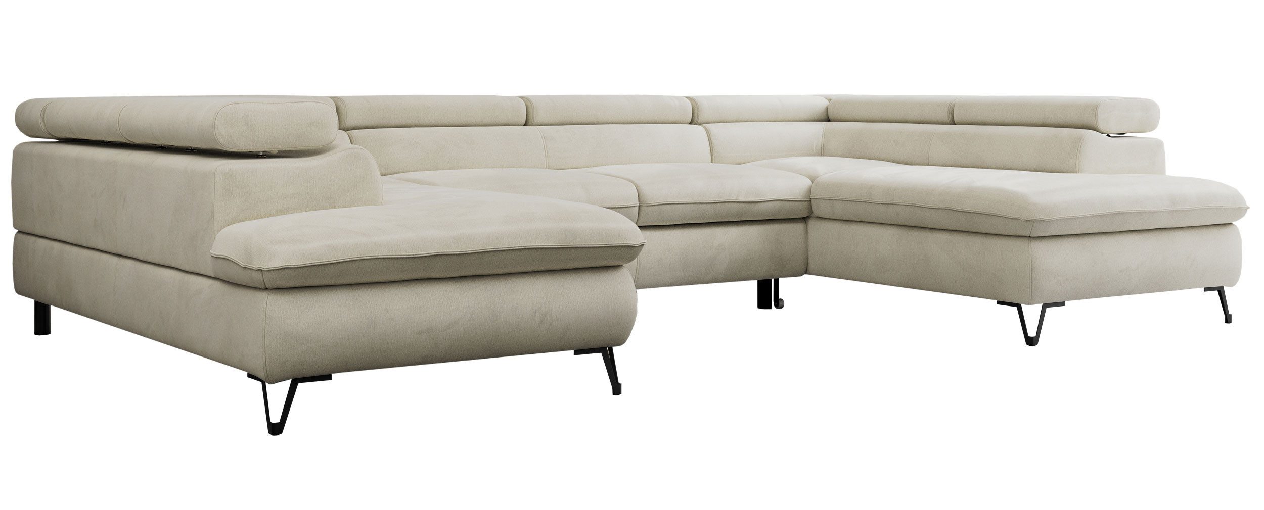 MKS MÖBEL Ecksofa PETER U, Set, Ecksofa U-Form, Wellenfedern, HR35-Schaum, günstig online kaufen