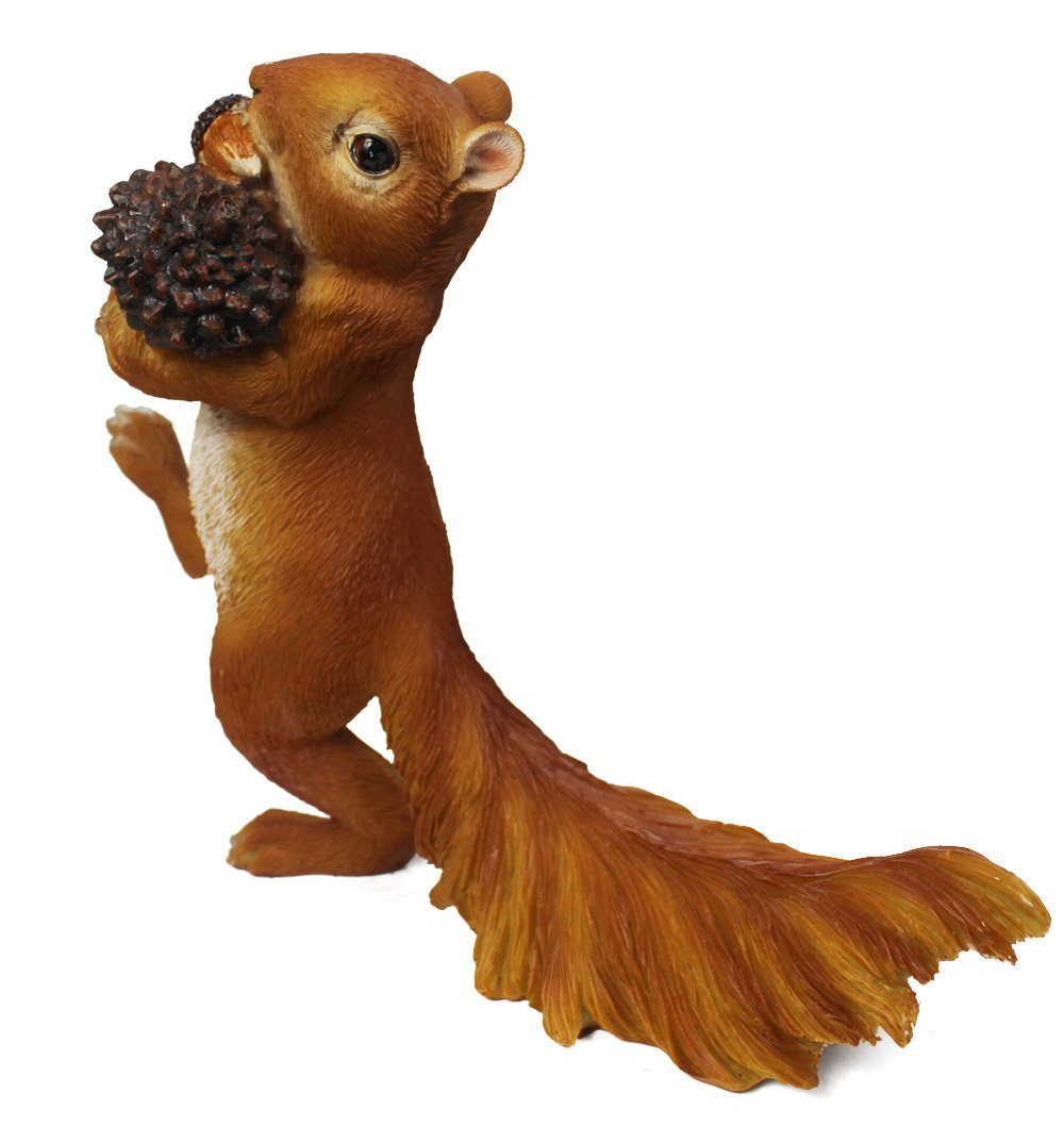 Arnusa Tierfigur Eichhörnchen Lebensgroß Nüssen Gartendekoration Gartenfigur, cm Lustig 21x29x11 mit