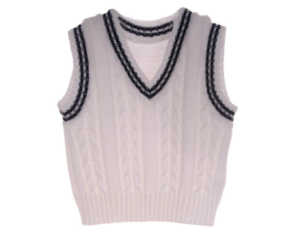 La Bortini Strickweste Baby Weste in Weiß Zopfmuster ärmellos perfekt für Taufe, wärmend, weich, 56 62 68 74
