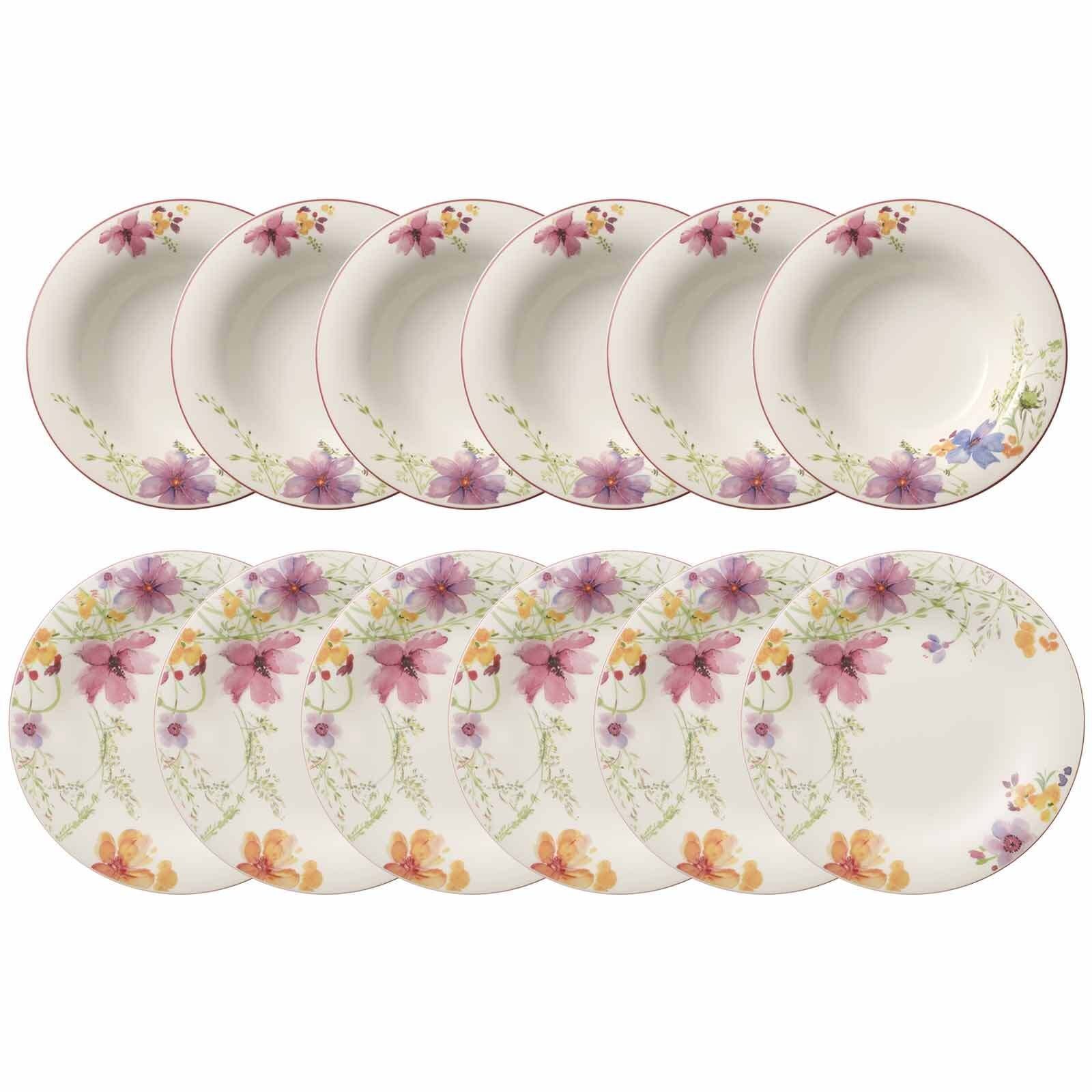 Villeroy & Boch Tafelservice Mariefleur Basic Tafel-Set 12er Set (12-tlg), 6 Personen, Porzellan