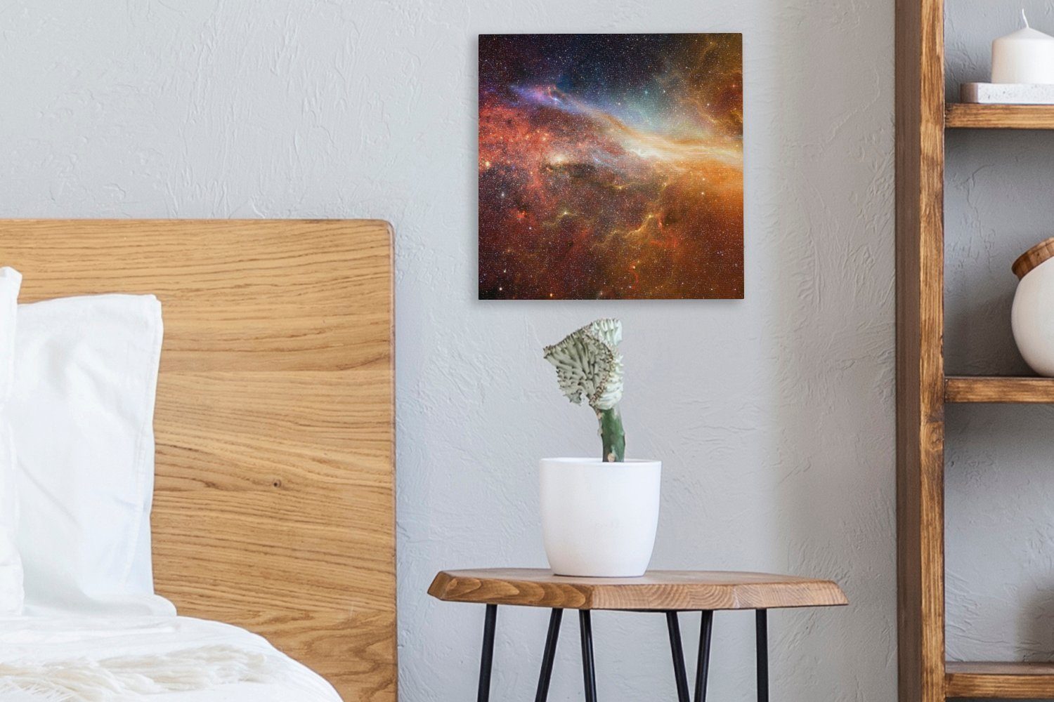 OneMillionCanvasses® Leinwandbild Sterne für Schlafzimmer - Bilder St), Leinwand - (1 Weltraum Orange, Wohnzimmer