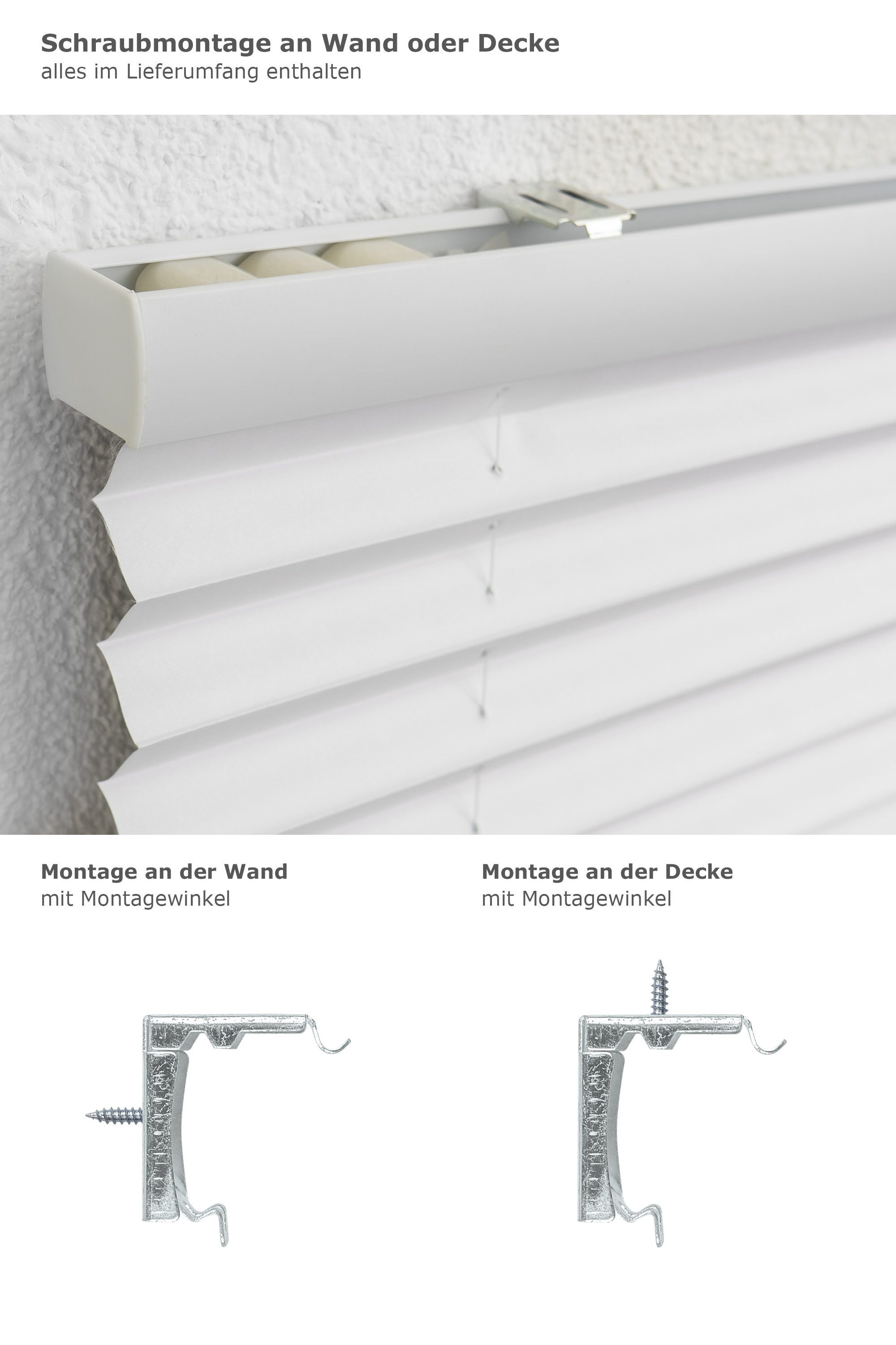 LYSEL® Plissee Thermo freihängend Reinweiß, abdunkelnd, HxB 160x140cm