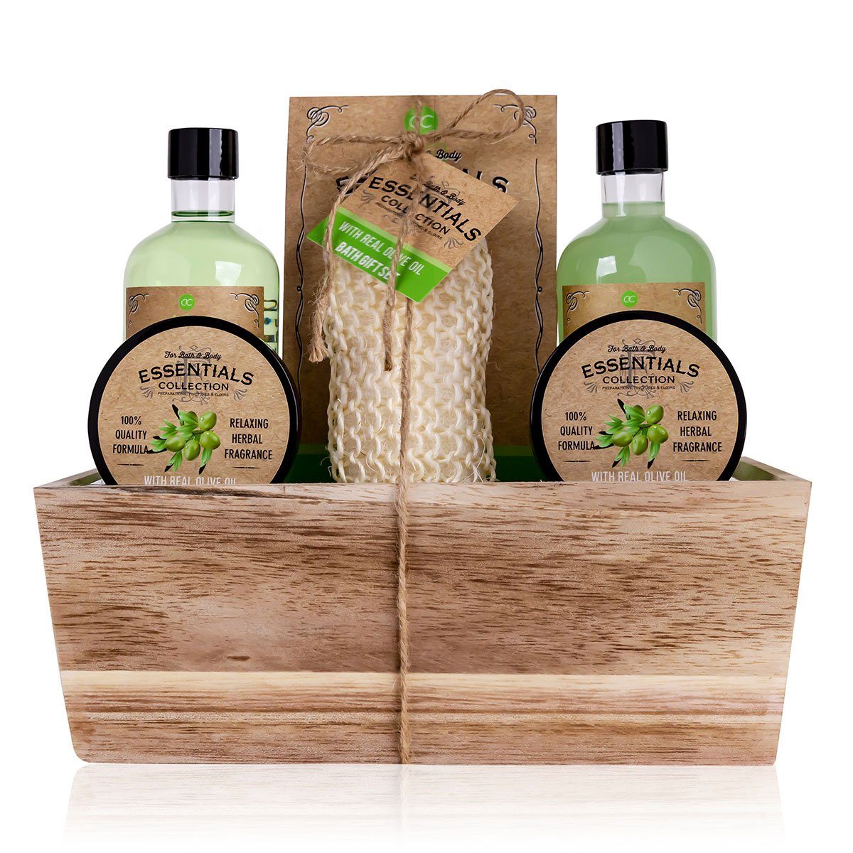 Pflege-Geschenkset zur ACCENTRA mit Hautpflege Geschenkset Olivenöl, Sie "Olive" Olivenöl, Ihn & Bade 6-tlg., Mit - für