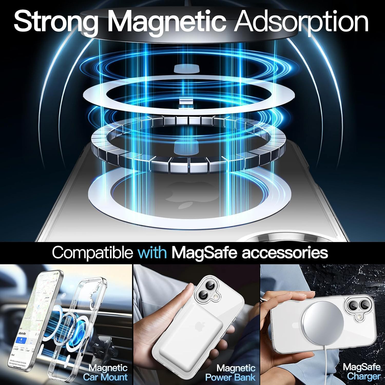 MSM Handyhülle Hülle + 2X Schutzglas für Apple iPhone 17 Panzerfolie MagSafe Klar – Bild 5 von 5