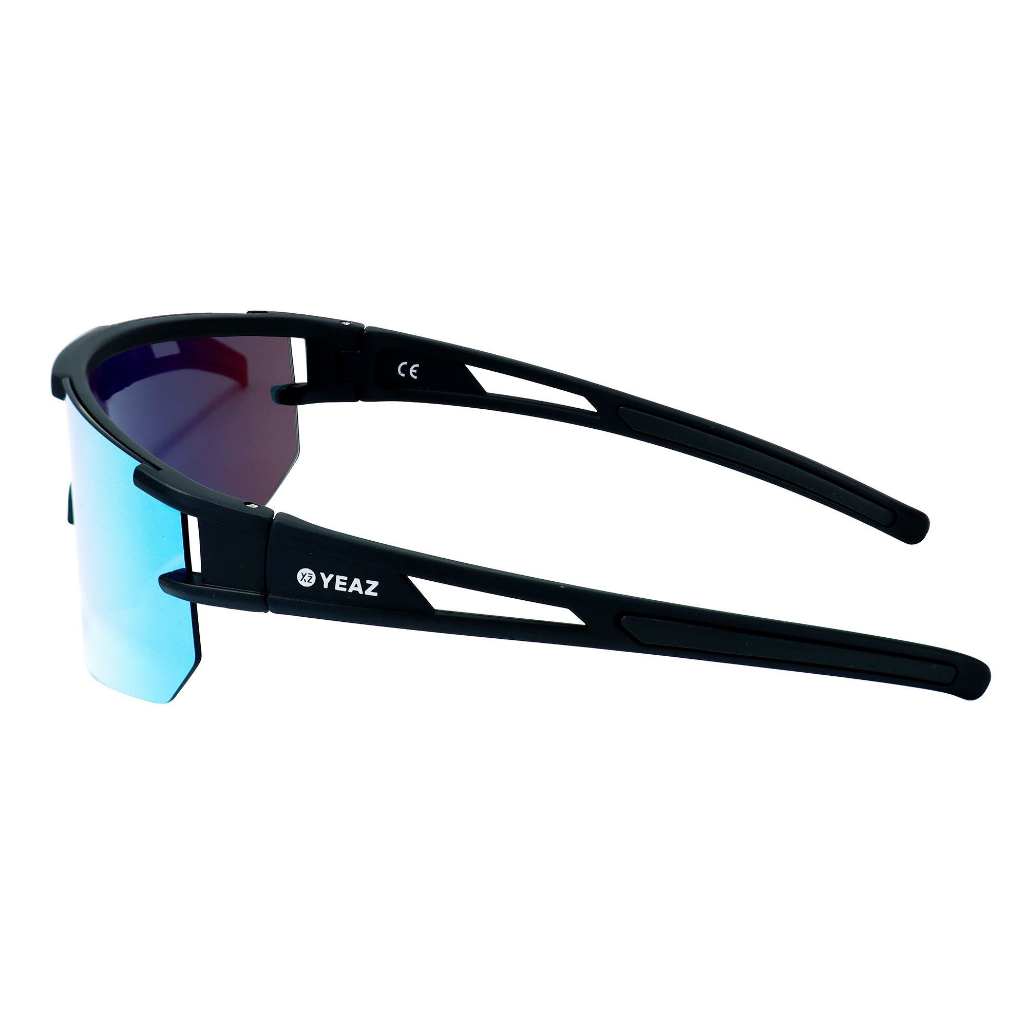YEAZ Sportbrille SUNSPARK Sport-Sonnenbrille Black/Golden Green, Guter Schutz bei optimierter Sicht