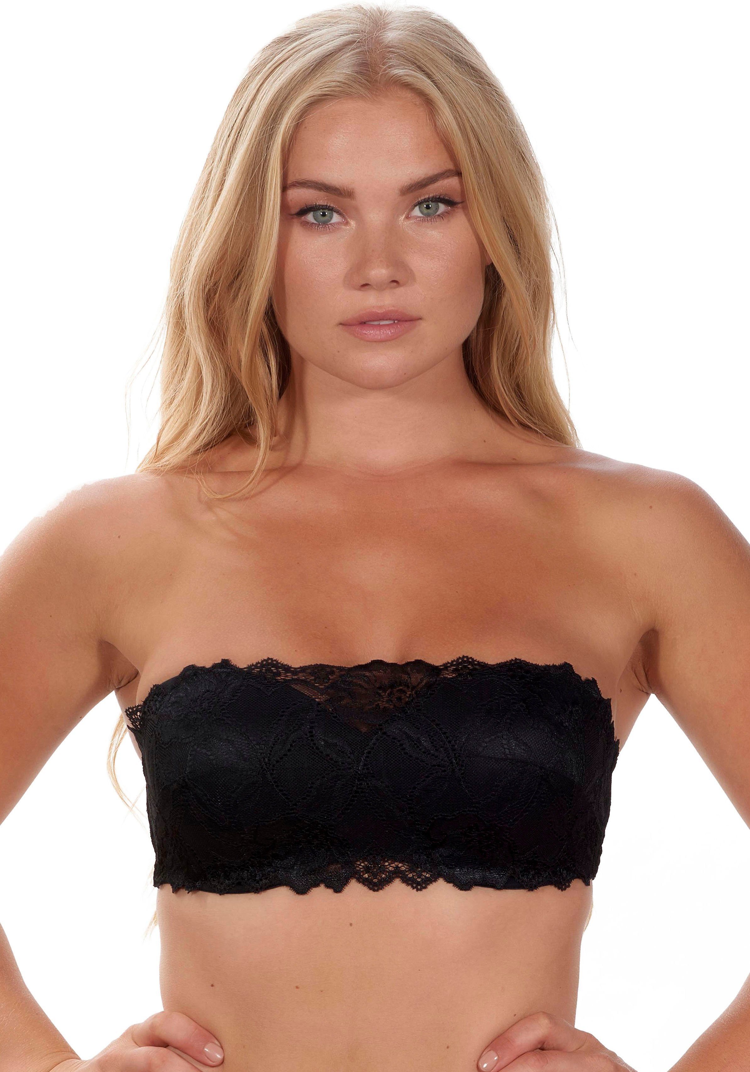 After Eden D-cup & up Bandeau-BH ANNA abnehmbare Träger, mit Schale, mit Bügel, mit Spitze, feminin