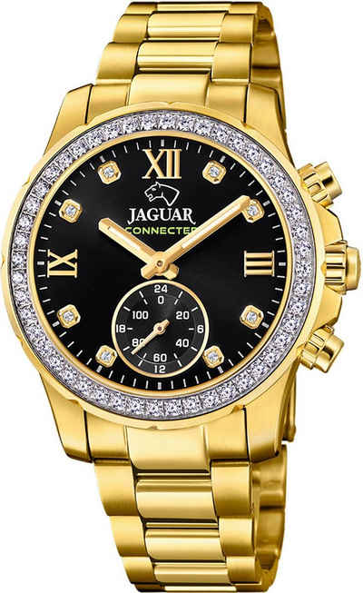 Jaguar Chronograph Connected, J984/1, (Set, 3-tlg., mit Wechselband & Werkzeug zum Bandwechsel), Armbanduhr, Damenuhr, Saphirglas, Stoppfunktion, Swiss Made