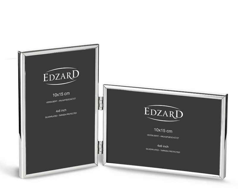 EDZARD Bilderrahmen Otto, versilbert und anlaufgeschützt, für zwei 10x15 cm Fotos