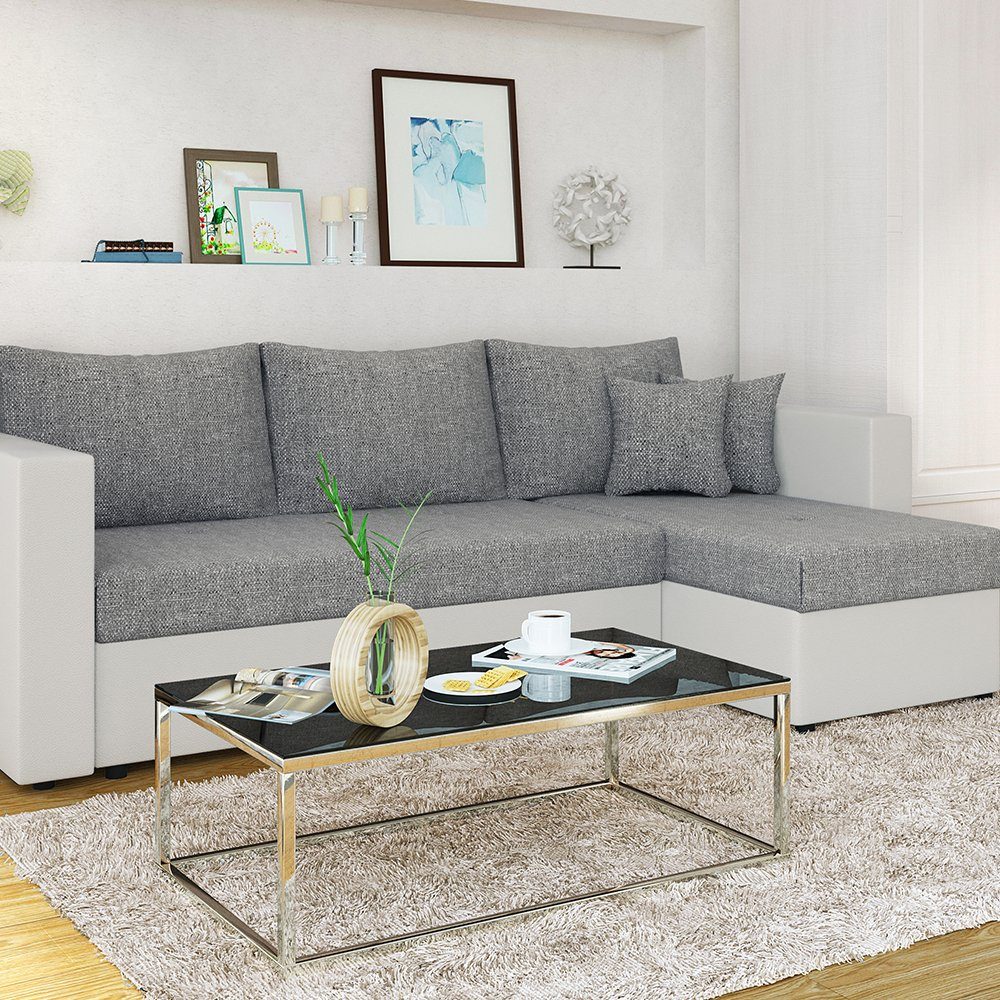 Vicco Ecksofa »mit Schlaffunktion Sofa Couch Schlafsofa Bettfunktion  Grau/Grau«, mit Bettfunktion online kaufen | OTTO