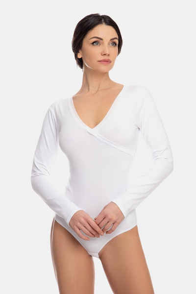 Evoni Body Langarmbody mit V-Ausschnitt