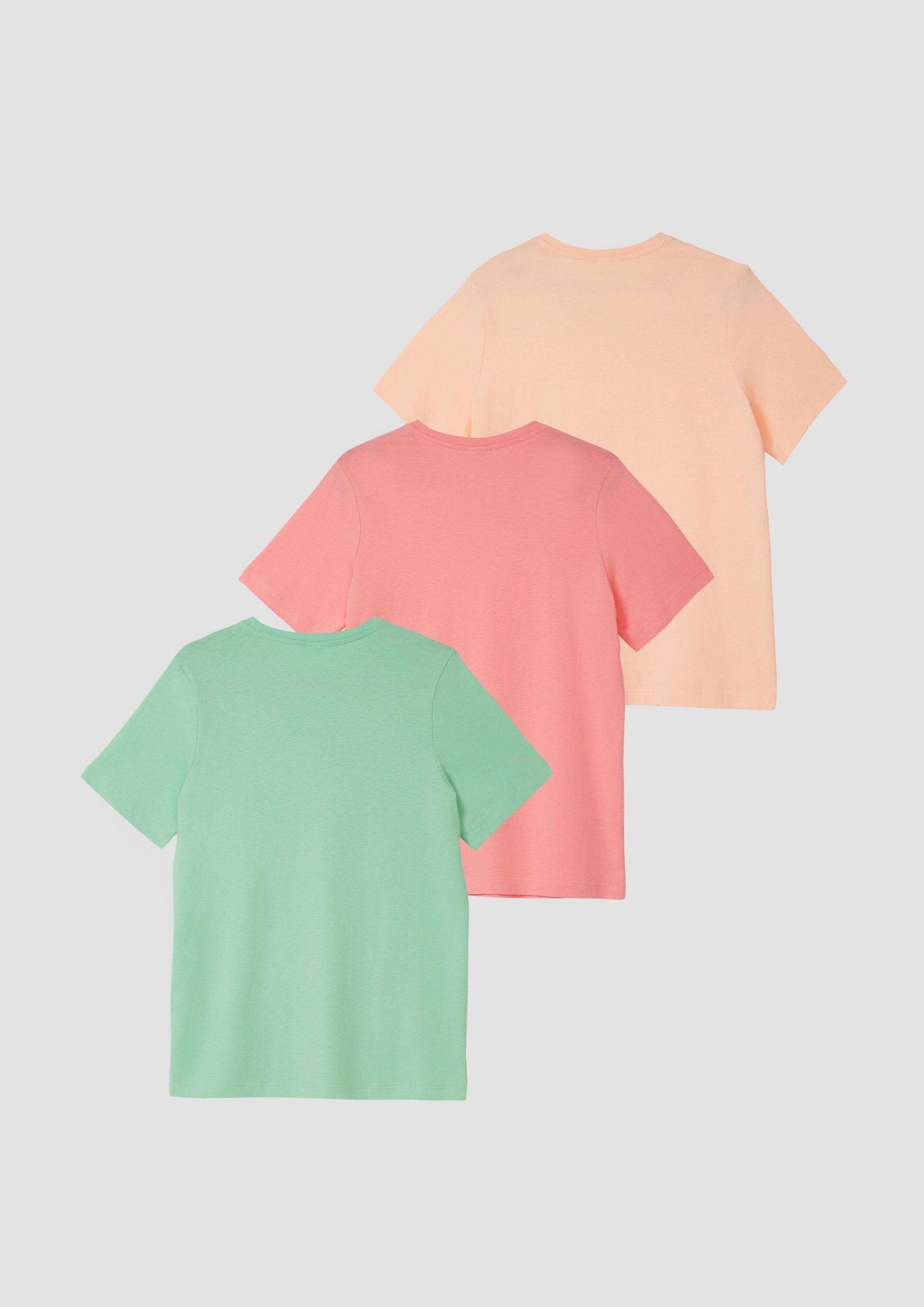 s.Oliver Kurzarmshirt T-Shirt 3er-Pack Unisex T-Shirt