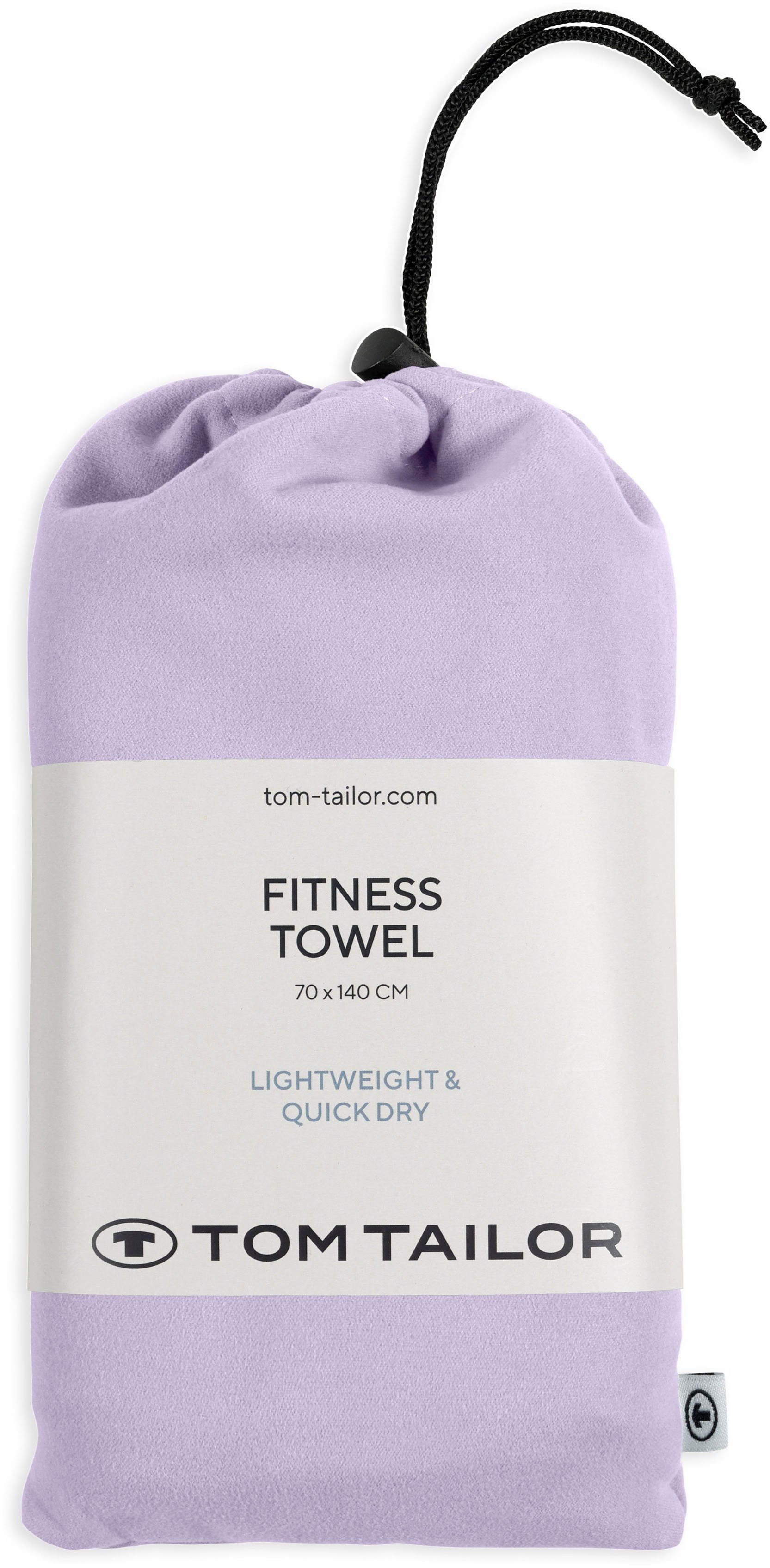 TOM TAILOR HOME Duschtuch Fitness, mit Logo trocknend, weiche schnell gewebte feinfädige, lila Ware uni, dünne, Qualität, (1-St)