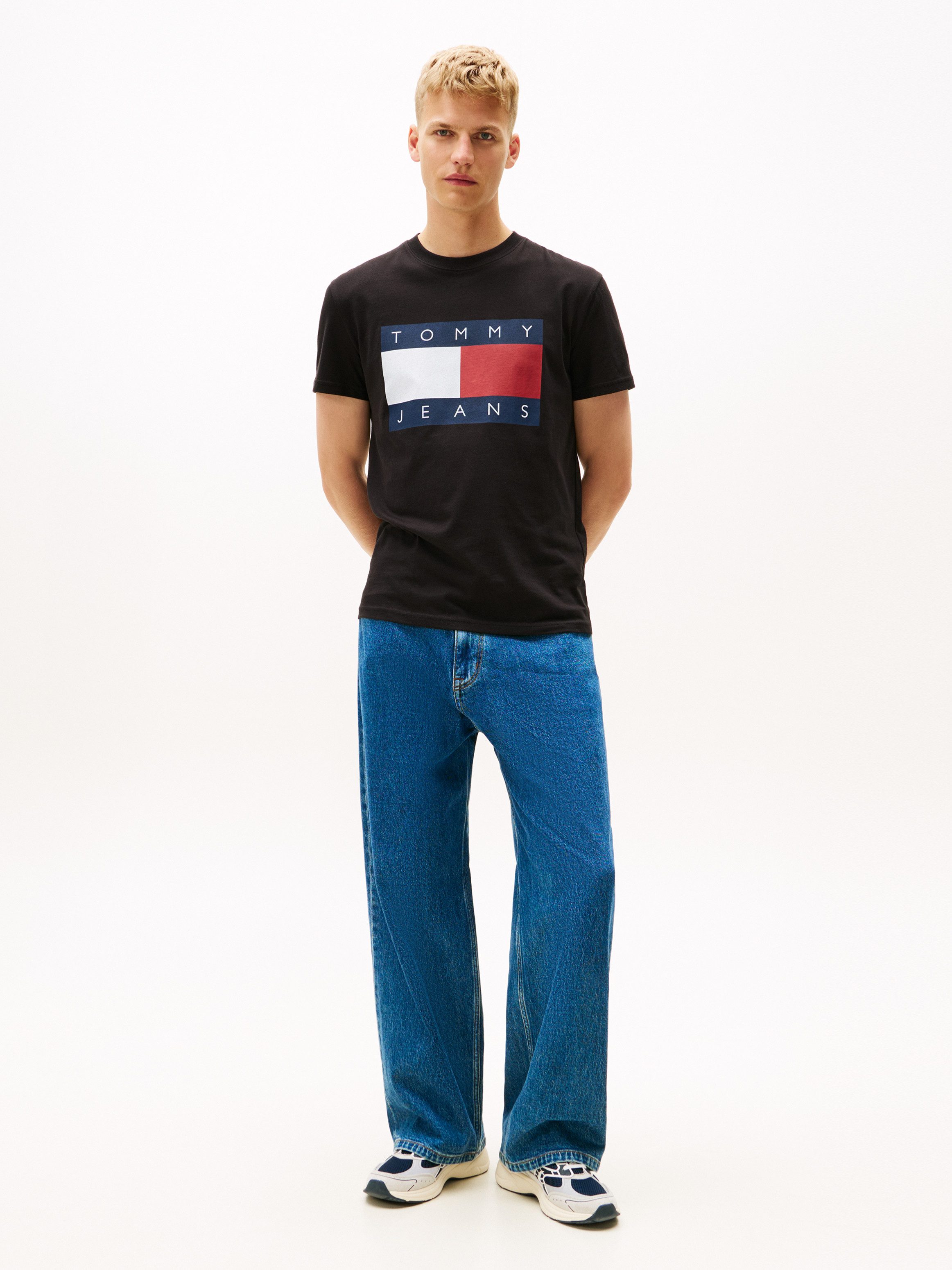 Tommy Jeans T-Shirt Rundhalsausschnitt, Regular Fit, Logo-Druck