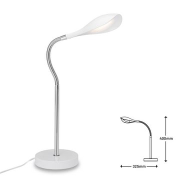 Briloner Leuchten LED Tischleuchte 7505-016, LED fest verbaut, Warmweiß, Tischlampe mit Flexarm + Schalter 3000K 4.5W 500lm