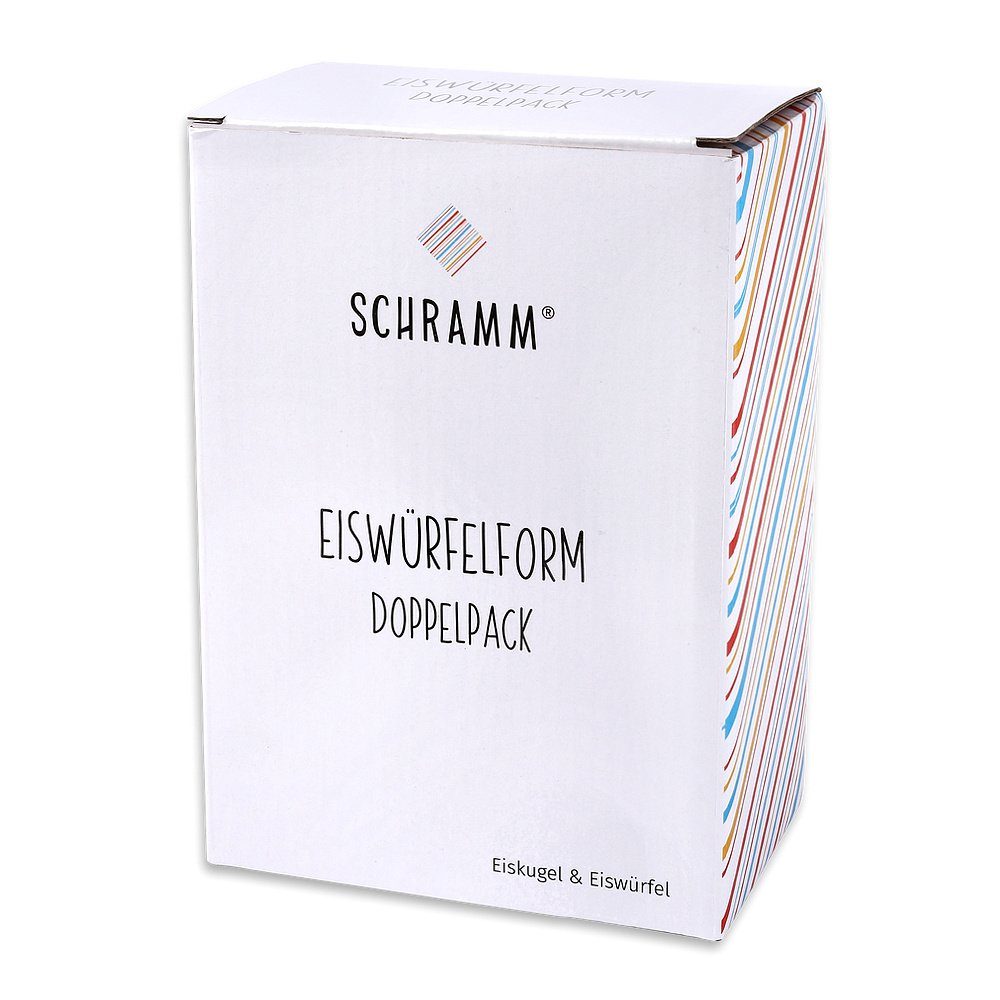 Schramm Eiswürfelform Schramm® 2 Stück lebensmittelechtem Silikonformen Eiswürfelzubereiter und 4,5cm Ice Kugel BPA-frei Eiswürfelzubereiter Silikon Eiswürfel aus 5cm ø Eiswürfel Cube