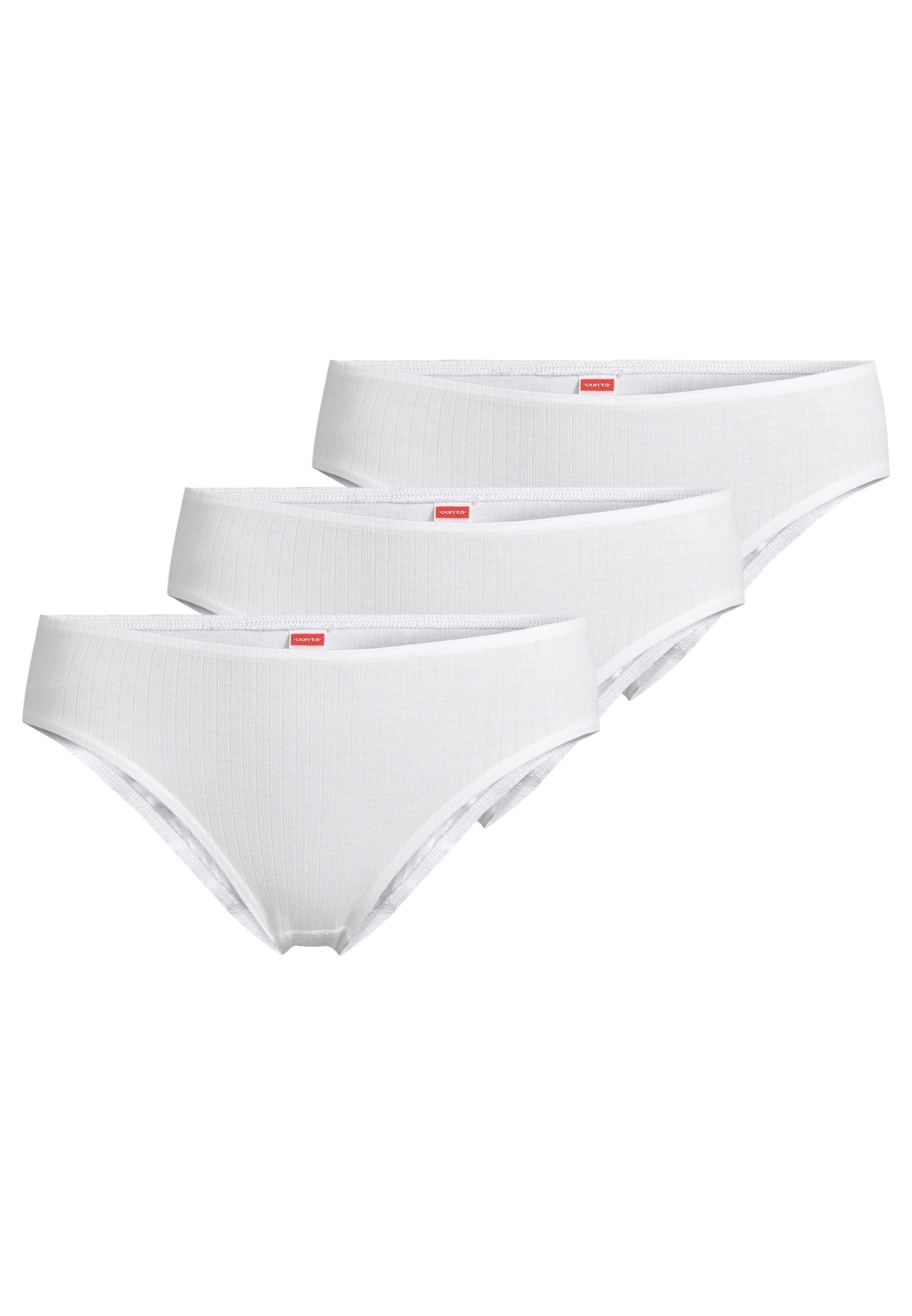 conta Hüftslip 3er Pack Feinripp (Spar-Set, 3-St) Hüftslip - Baumwolle - Atmungsaktiv - Ummantelter Elastikbund