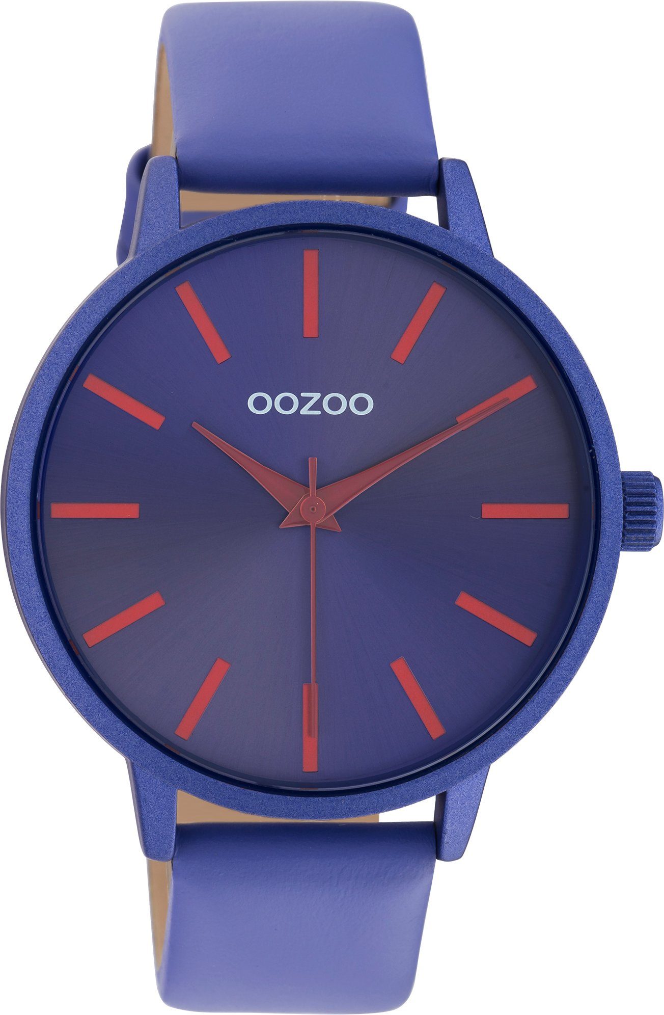 OOZOO Quarzuhr Oozoo Damen Armbanduhr Vintage Analog, Damenuhr rund, groß  (ca. 42mm) Lederarmband, Fashion-Style, Gehäuse-Durchmesser 42 mm (ohne  Krone), Gehäuse-Höhe ca. 9 mm