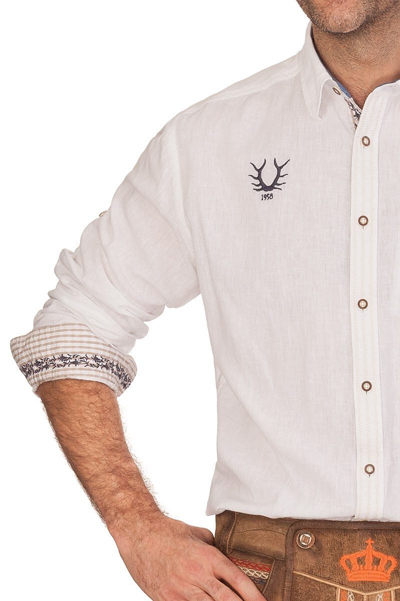 KRÜGER BUAM Trachtenhemd Trachtenhemd - LIBERTO - weiß