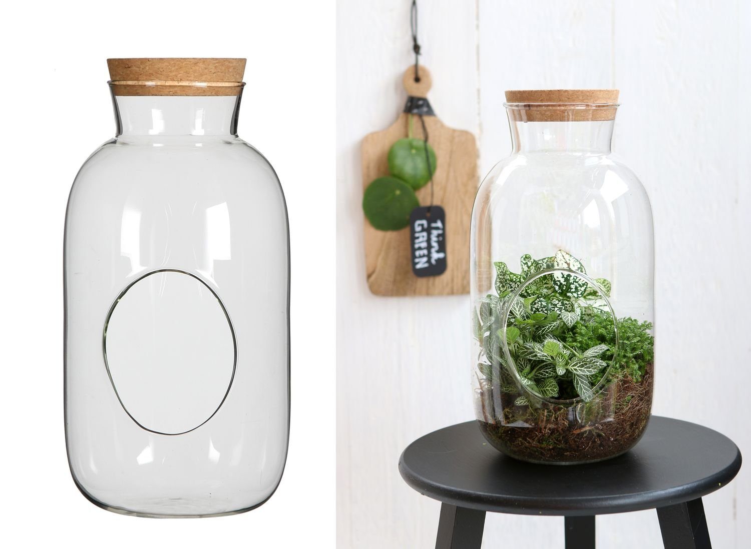 NaDeco Dekovase Zylinder Flasche mit Korken günstig online kaufen
