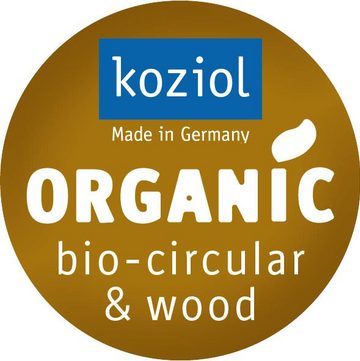 KOZIOL Speiseteller CLUB PLATE, (4 St), biozirkuläremKunststoff+FSCHolz,spülmaschinengeeignet,melaminfrei,26cm