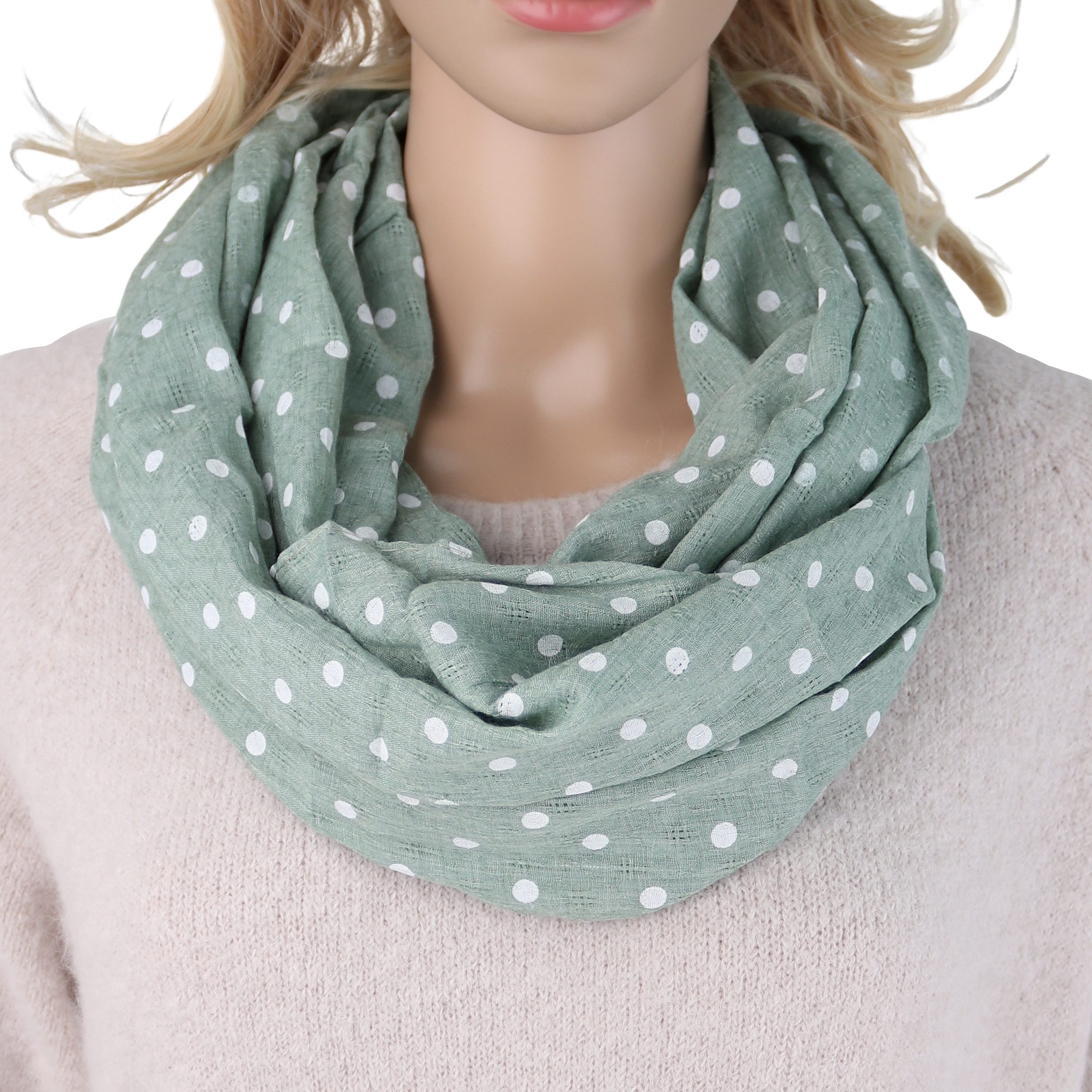 Loop Damen Schal mit Paisley Punkte Weich aus 100% Baumwolle
