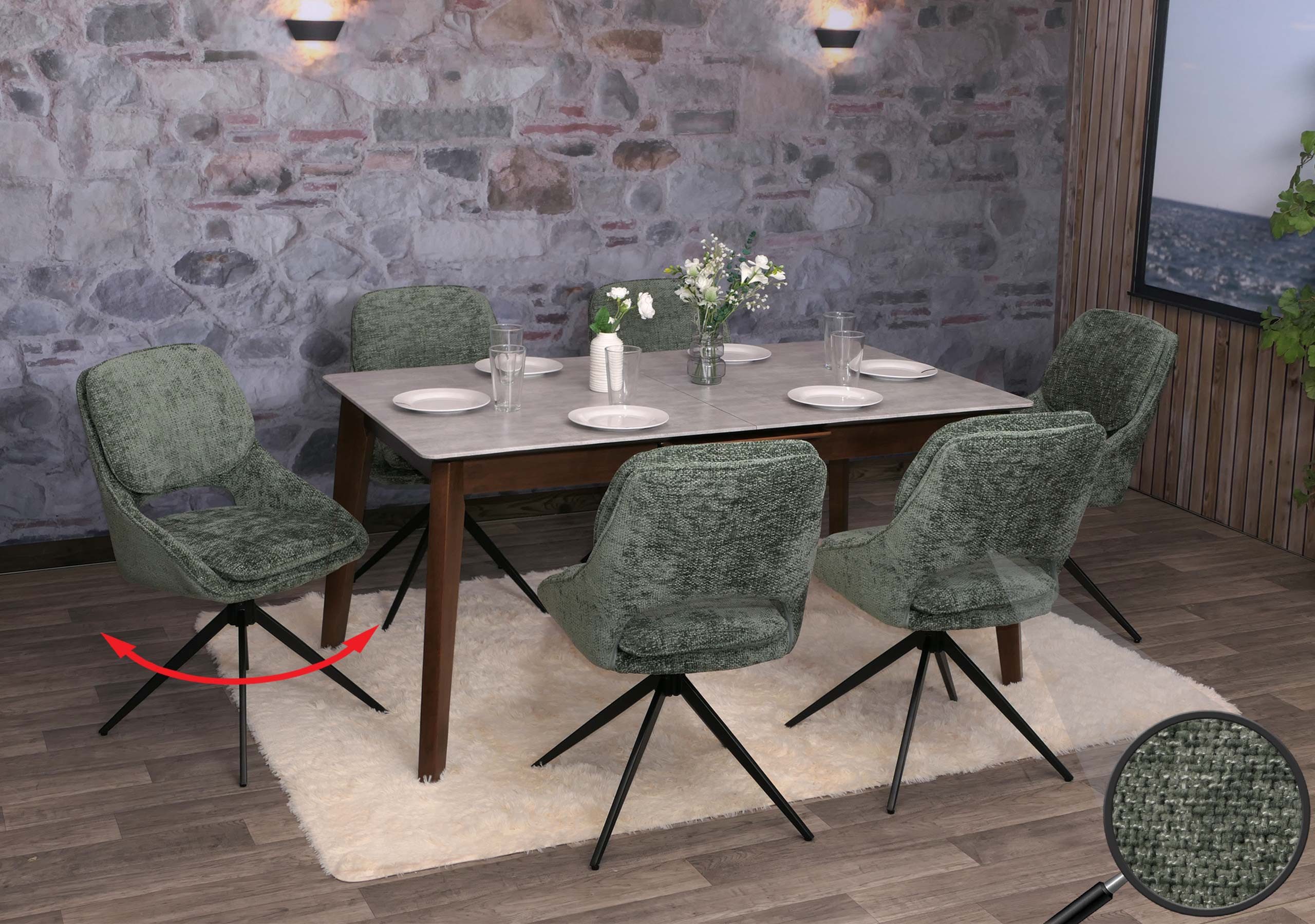 MCW Esszimmerstuhl MCW-N73-C6 (6er-Set, 6 St), Auto-Position (dreht automatisch zurück in Ausgangsposition)