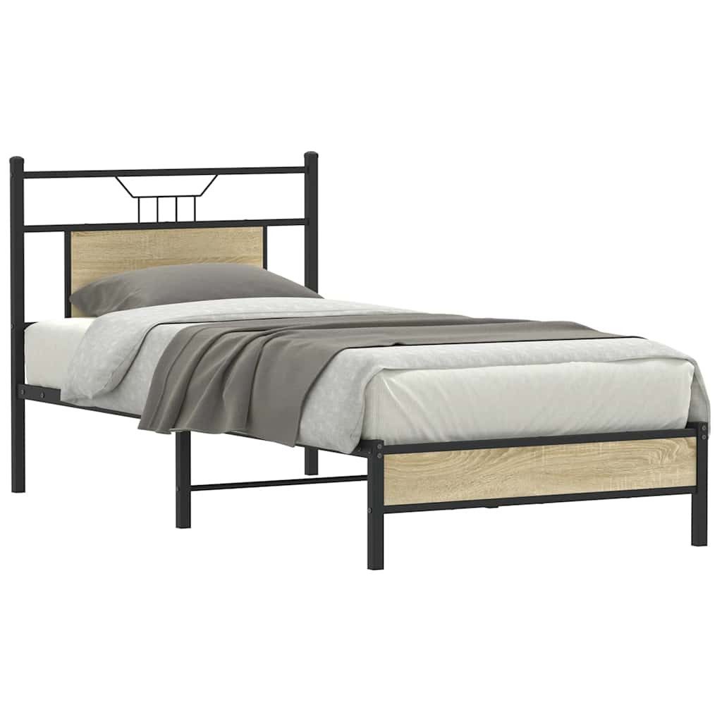vidaXL Bett Bettgestell ohne Matratze Sonoma-Eiche günstig online kaufen