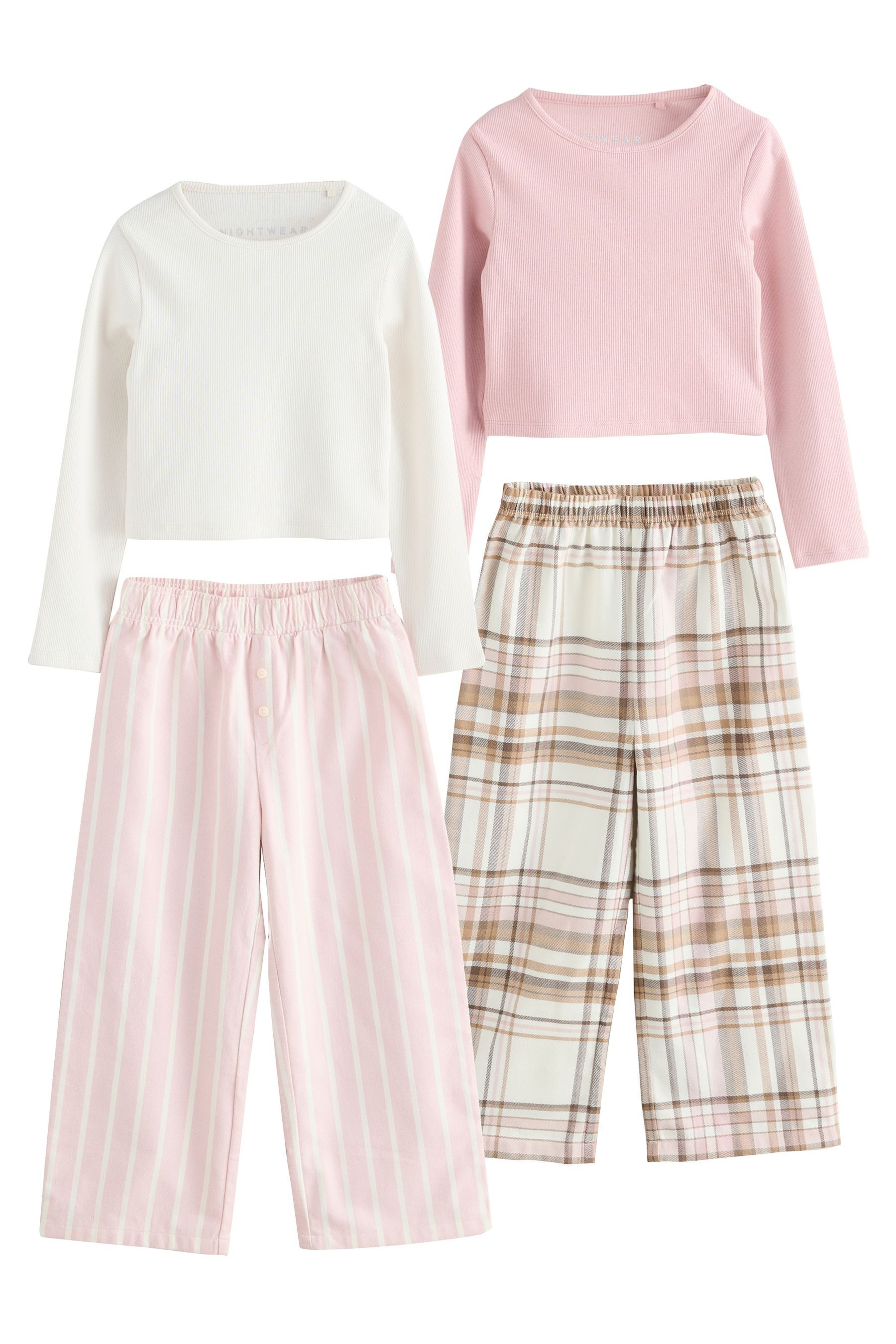 Next Pyjama Schlafanzughosen aus Webmaterial im 2er-Pack (4 tlg)