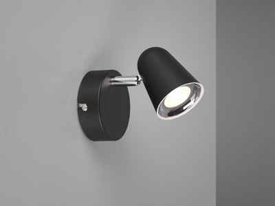 TRIO Leuchten LED Wandstrahler, LED fest integriert, Warmweiß, innen, klein-e Wandleuchte für Treppenhaus & Bett Spot Schwarz H: 15cm