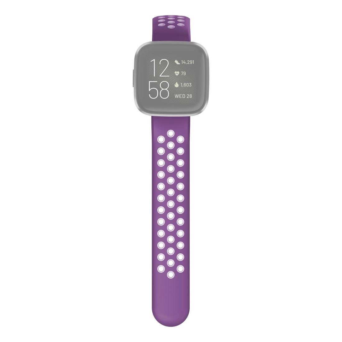 Hama Smartwatch-Armband atmungsaktives Ersatzarmband lila Versa 2/Versa/Versa Lite, 22mm Fitbit