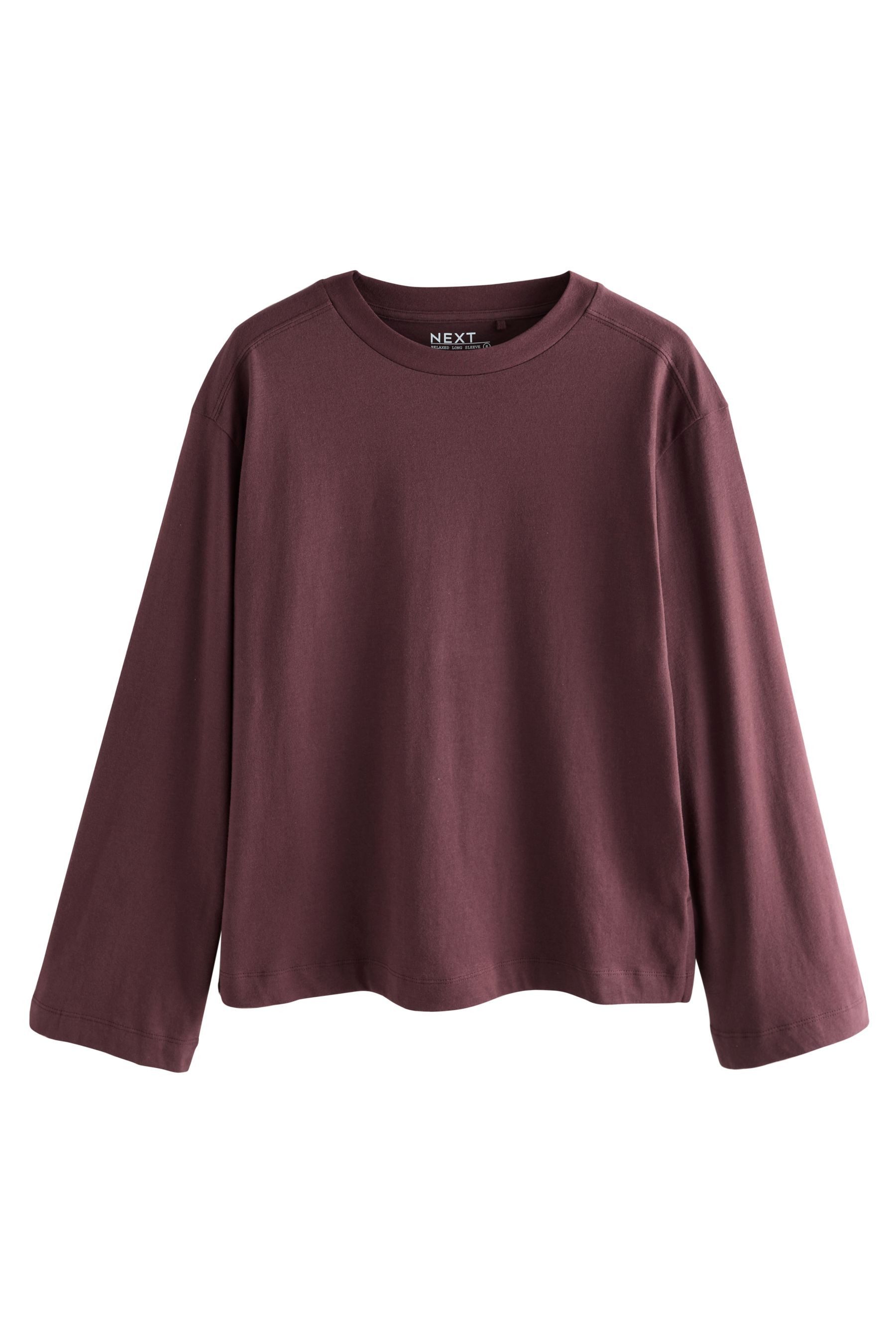 Next Langarmshirt Relaxed Fit Langarmshirt mit Rundhalsausschnitt (1-tlg) günstig online kaufen