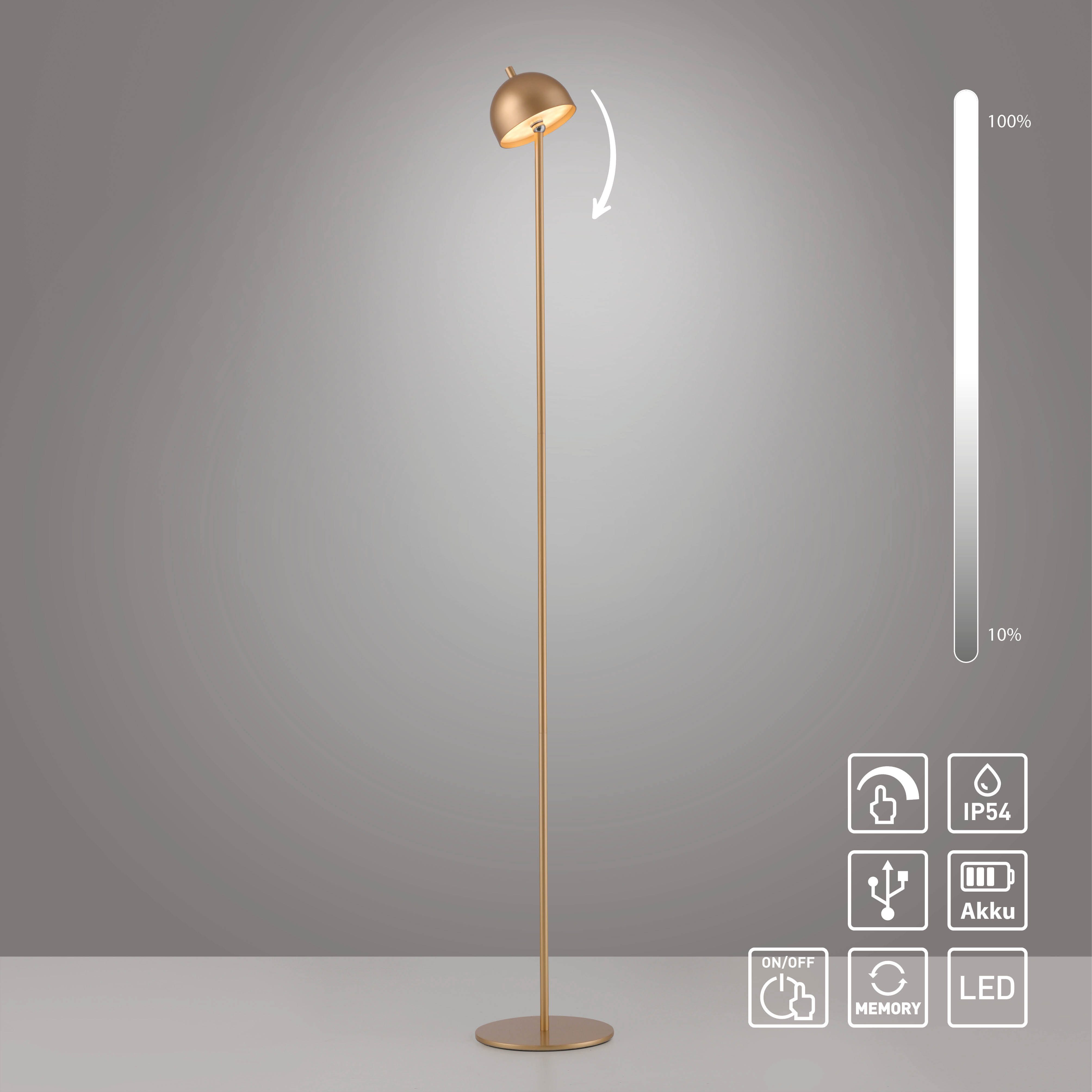 SCHÖNER WOHNEN-Kollektion LED Stehlampe BELLIS, USB-Ladefunktion, LED fest integriert, Warmweiß, SCHÖNER WOHNEN Kollektion, Touchdimmer, Memoryfunktion, IP54, A – Bild 5 von 5