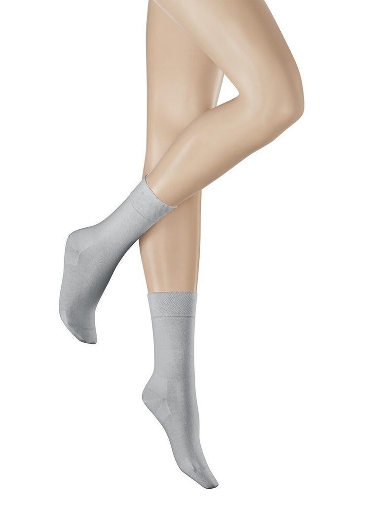 Hudson Feinsöckchen Damen Socke RELAX COTTON (1-Paar) aus hautfreundlicher Baumwolle Grau