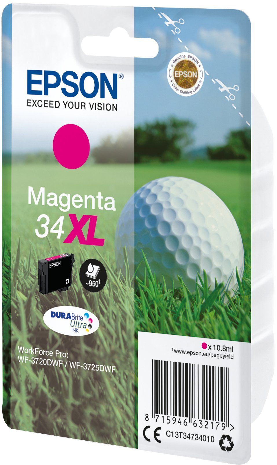 DURABrite Epson Ink 34XL Ultra ball Singlepack Magenta Tintenpatrone Golf Epson