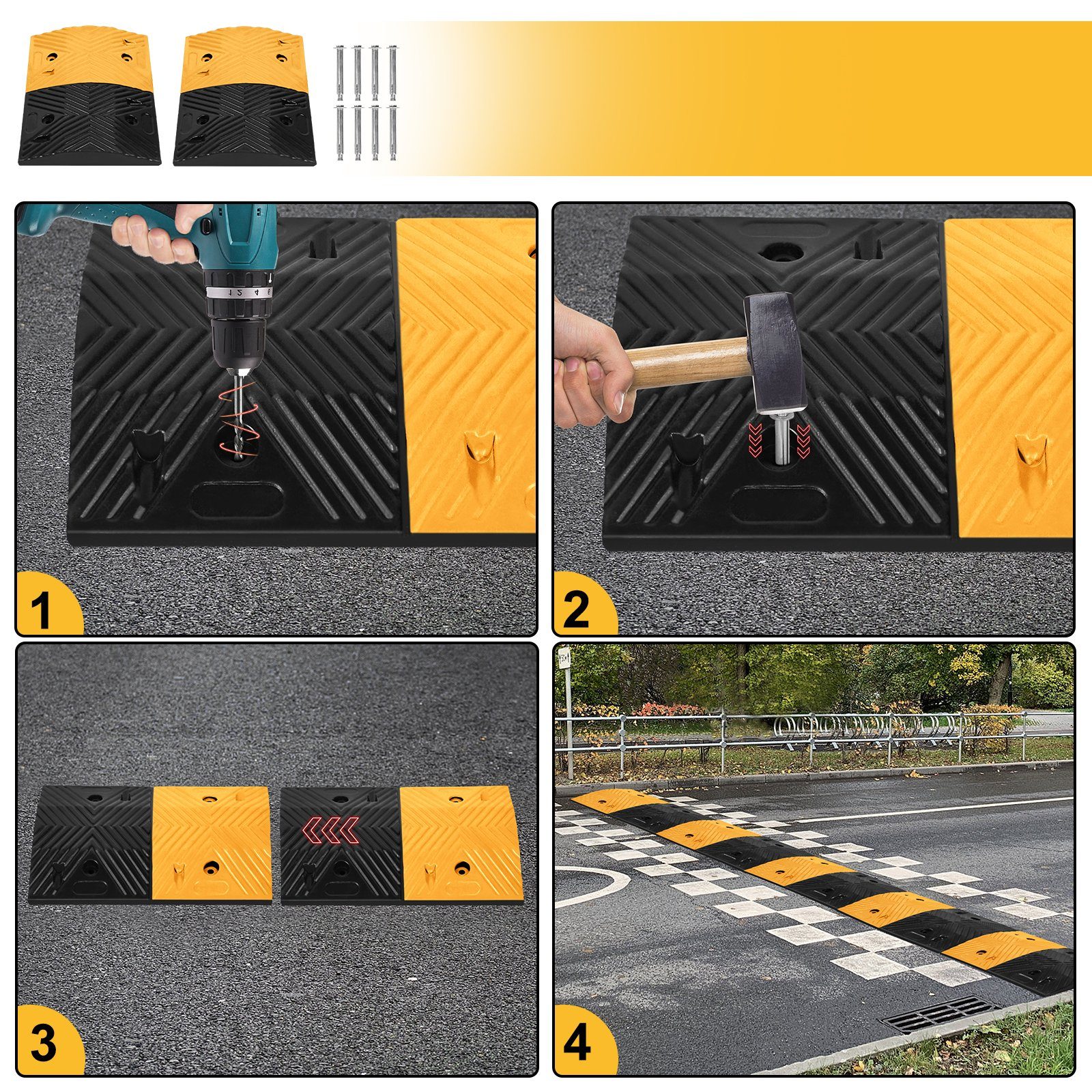 ISO TRADE Lackschutzfolie Autotürschutz 50x10x1,5cm, (Schutz für Auto,  1-St., Türschutz 50 cm), Türen Protection orange schwarz