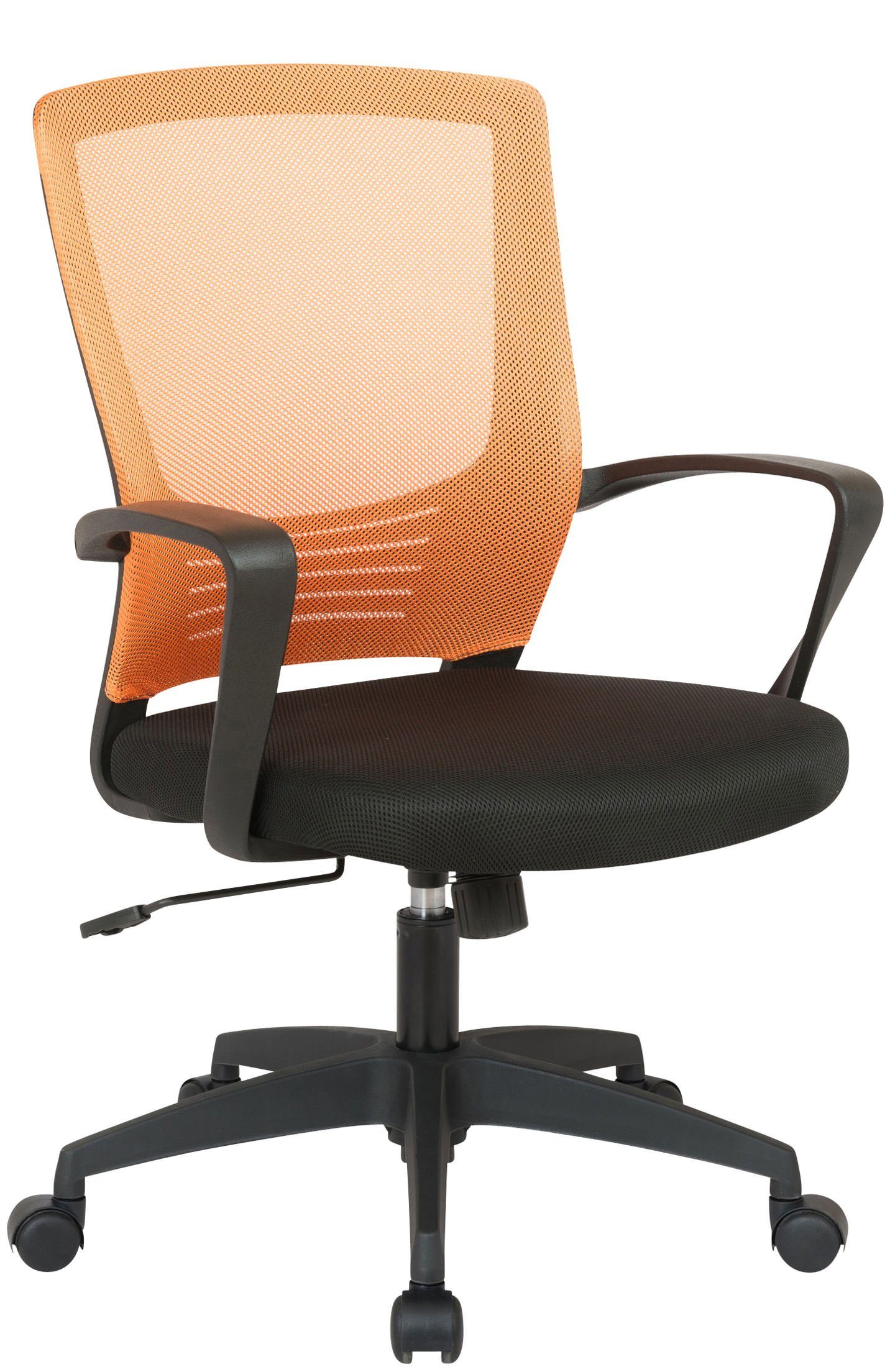 CLP Schreibtischstuhl Kampen, höhenverstellbar und drehbar schwarz/orange