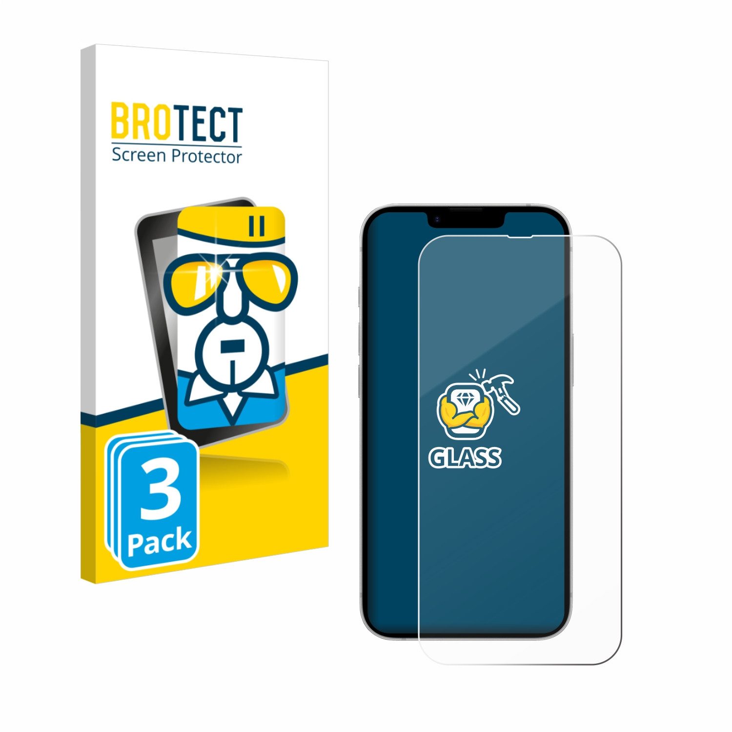 BROTECT Displayschutzglas Schutzglas für Apple iPhone 17e, 3 Stück, Displayschutz 9H Schutz Glas Klar Transparent