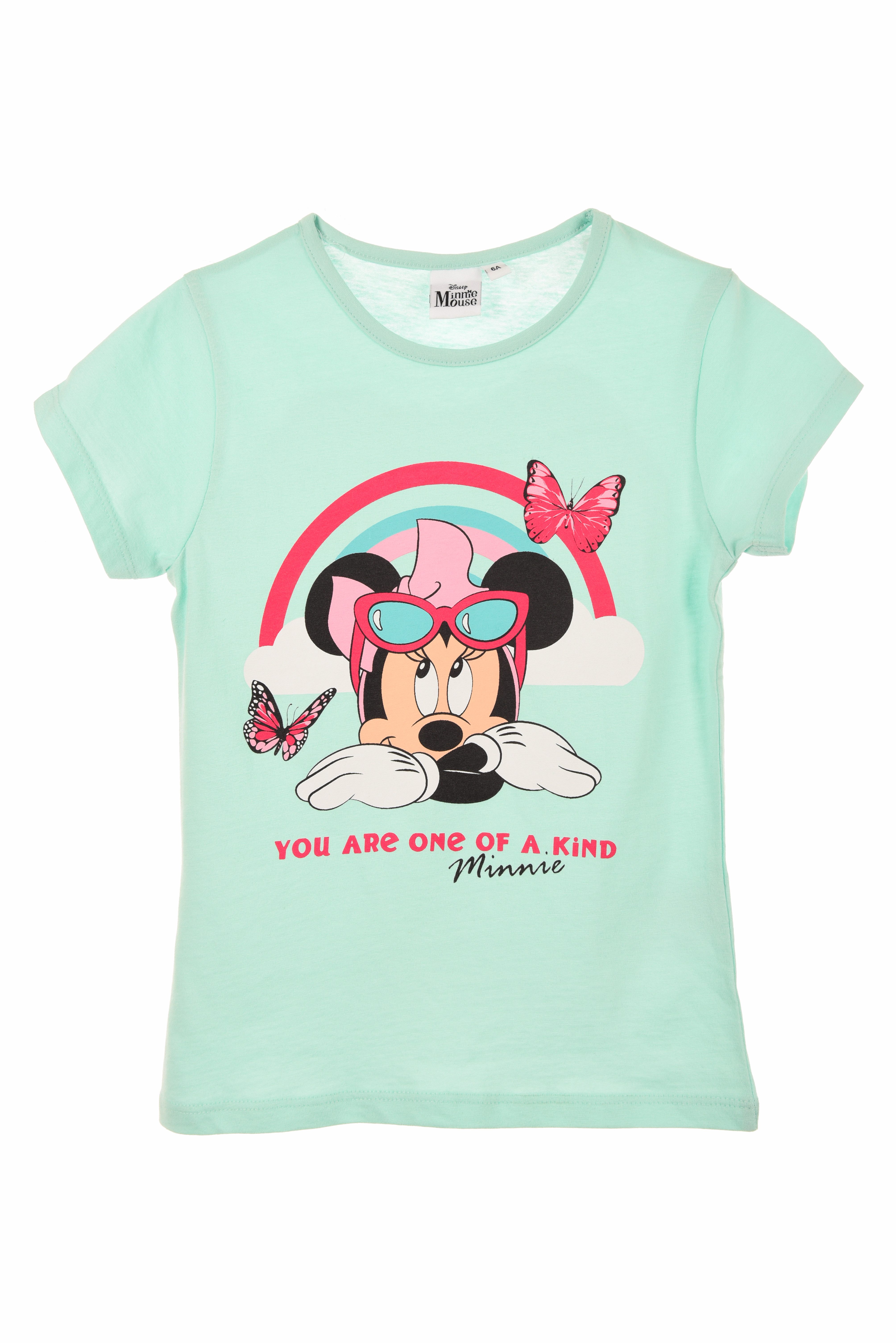 Disney Print-Shirt Disney Minnie Maus Mädchen Kinder kurzarm T-Shirt 100% Baumwolle, Gr. 98-128