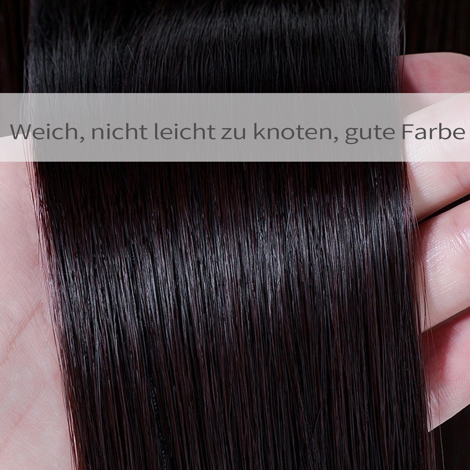 MAGICSHE Lang Kunsthaar-Extension Perücke, Haare Mit Strickmütze grau Gewellt