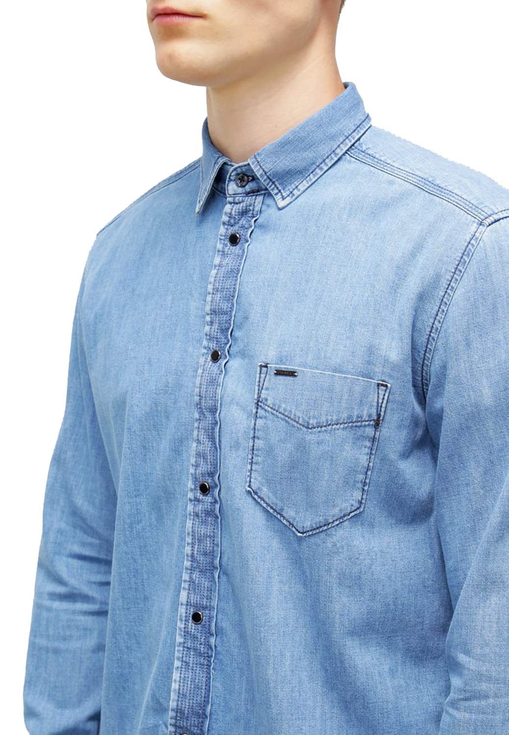 Diesel Langarmhemd Diesel Stark CAMICIA Herren Hemd Jeanshemd