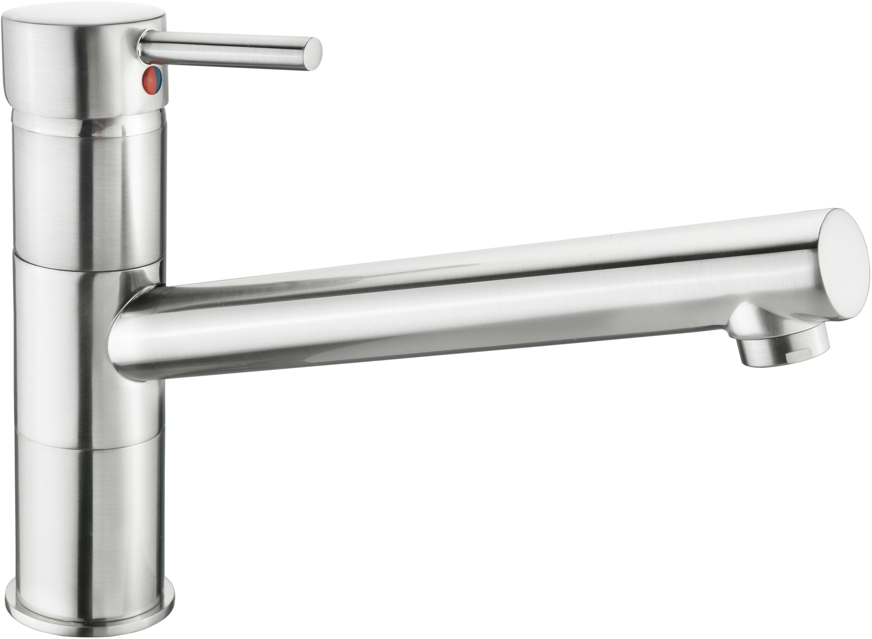 CORNAT Spültischarmatur "Zelina" - Hochwertiger Messingkörper - Edelstahllook - 360° 360° schwenkbarer Auslauf Hochdruck-Armatur/ Küchenarmatur/ Wasserhahn