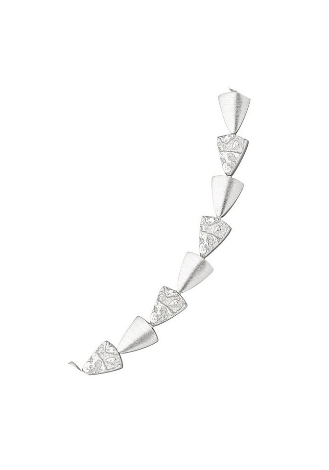 JOBO Kette ohne Anhänger Halskette mit Dreiecken, 925 Silber gehämmert 45 cm