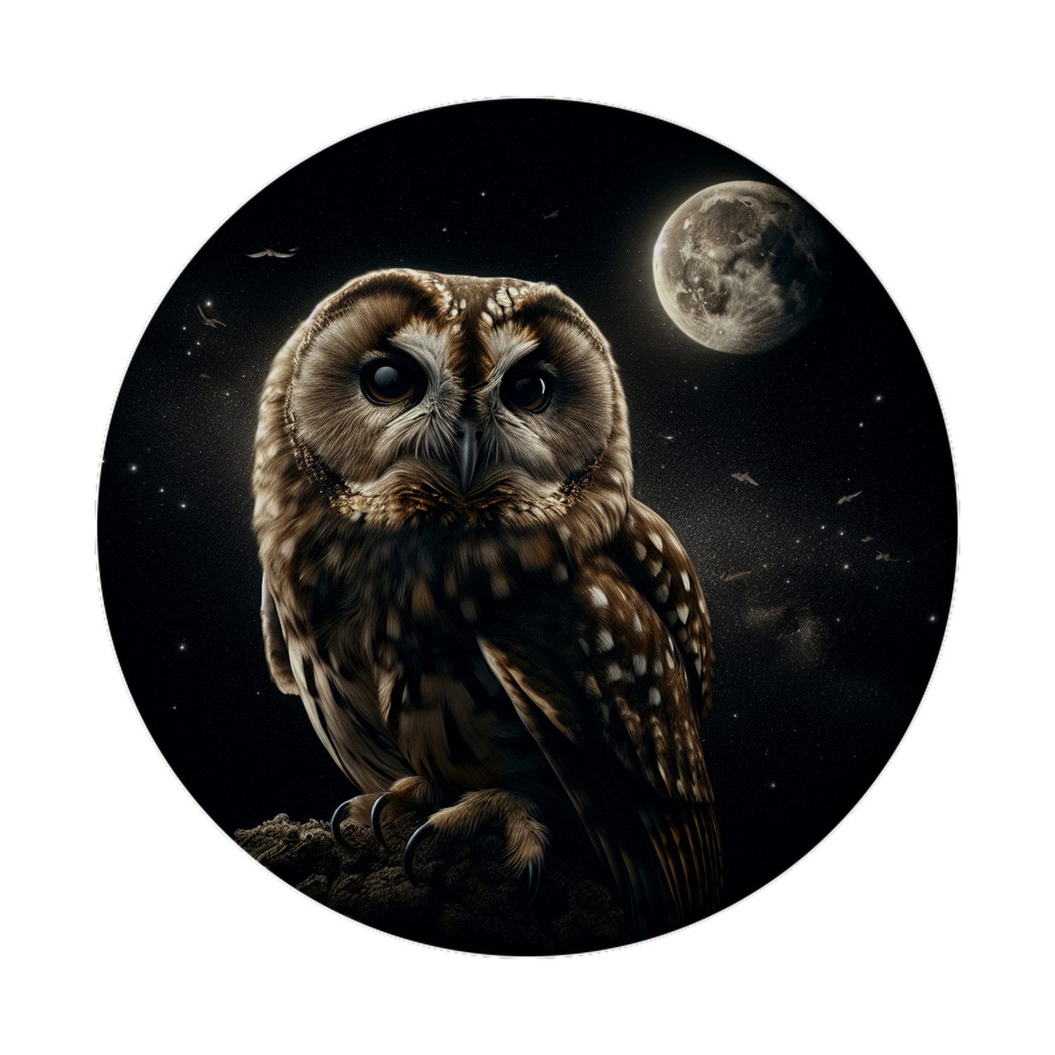 speecheese Magnet Eule bei Nacht Magnet rund